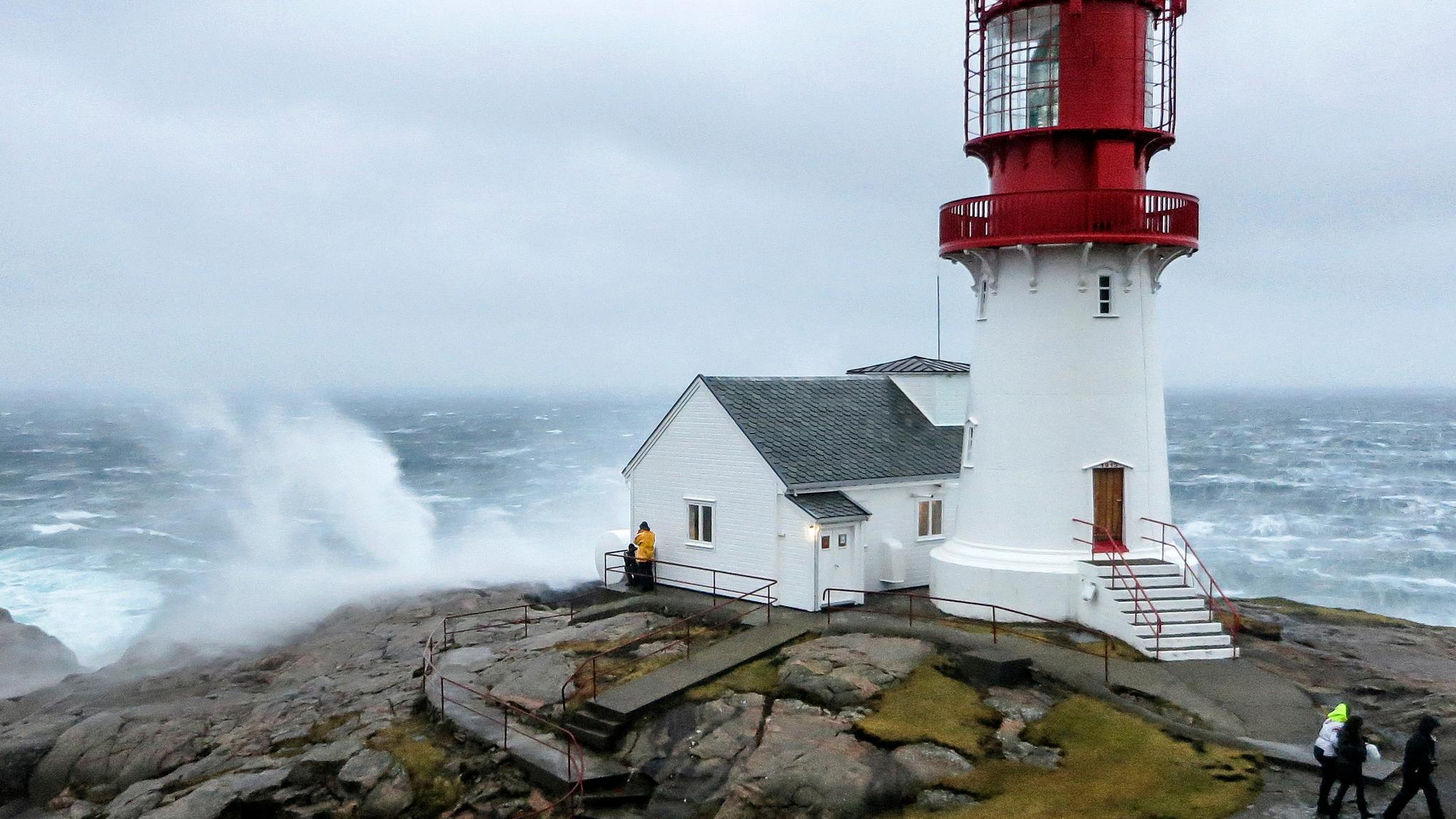 Storm at Lindesnes lighthouse