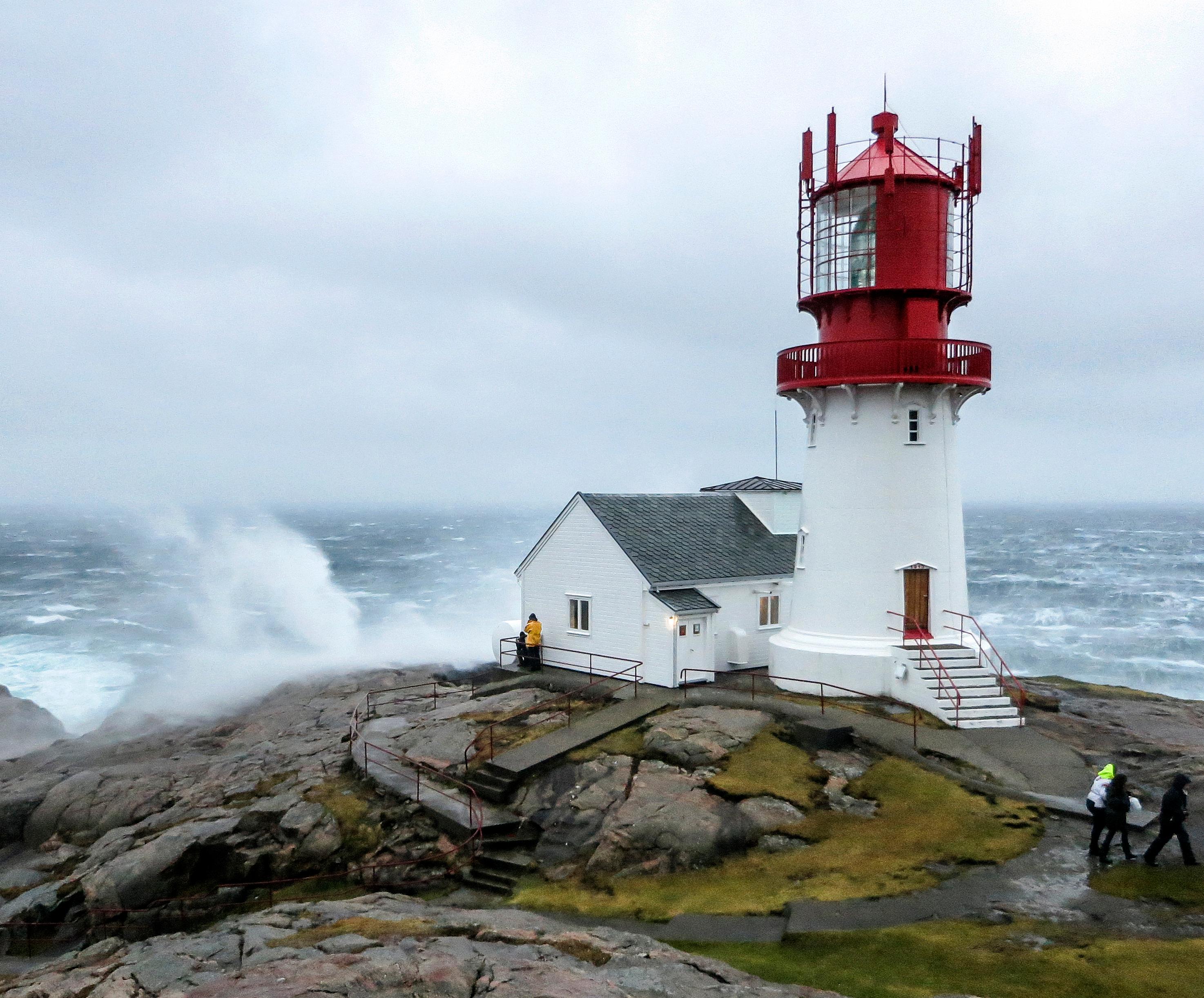 Storm at Lindesnes lighthouse