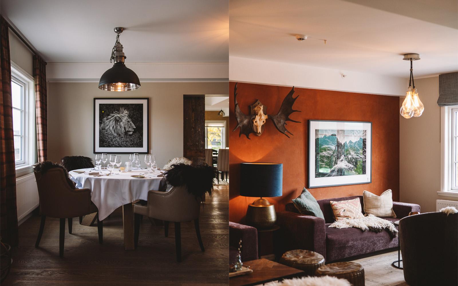 Inside of Skåbu mountain hotel.