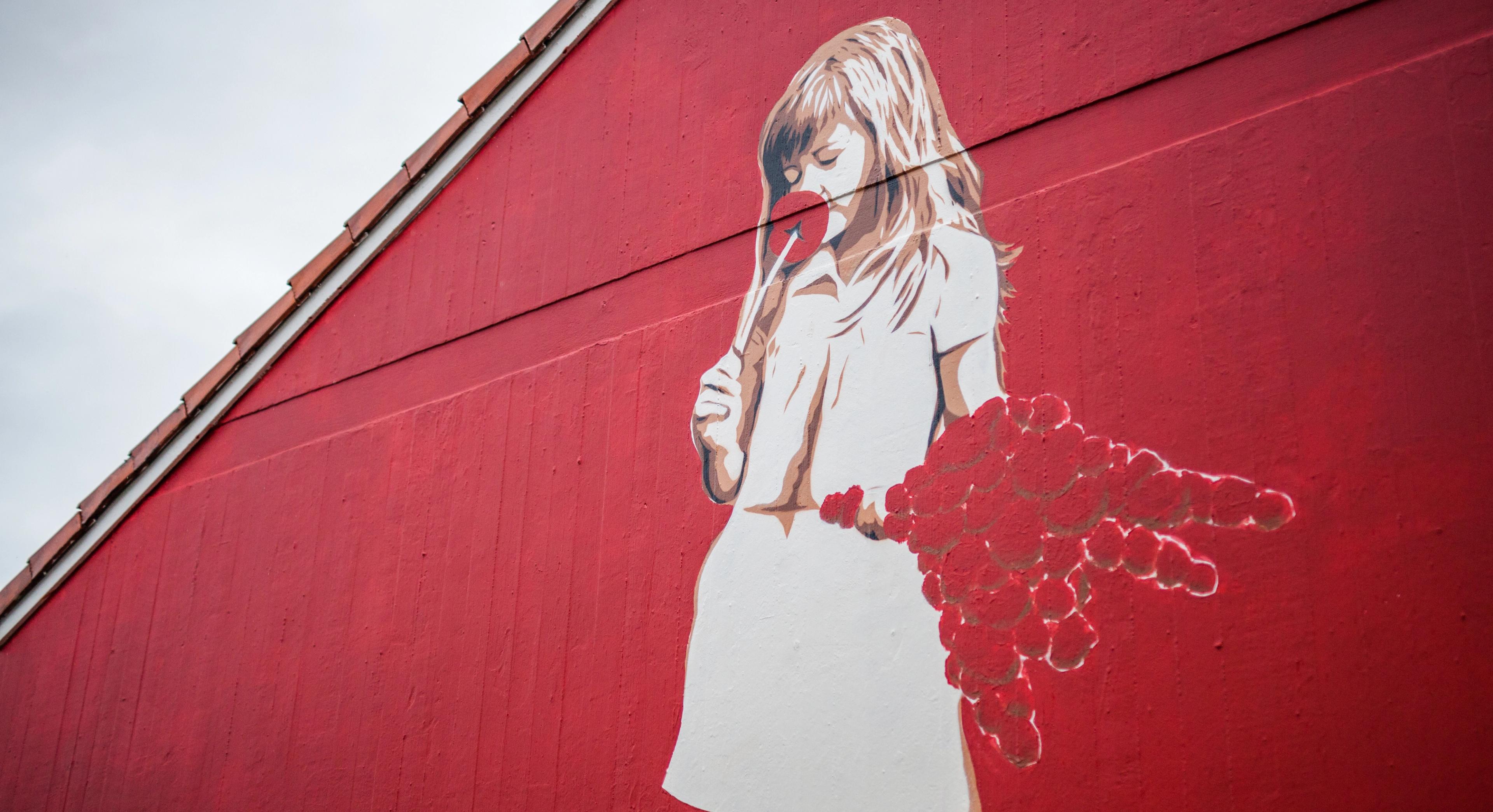 Street art on a building in Stavanger, Fjord norway