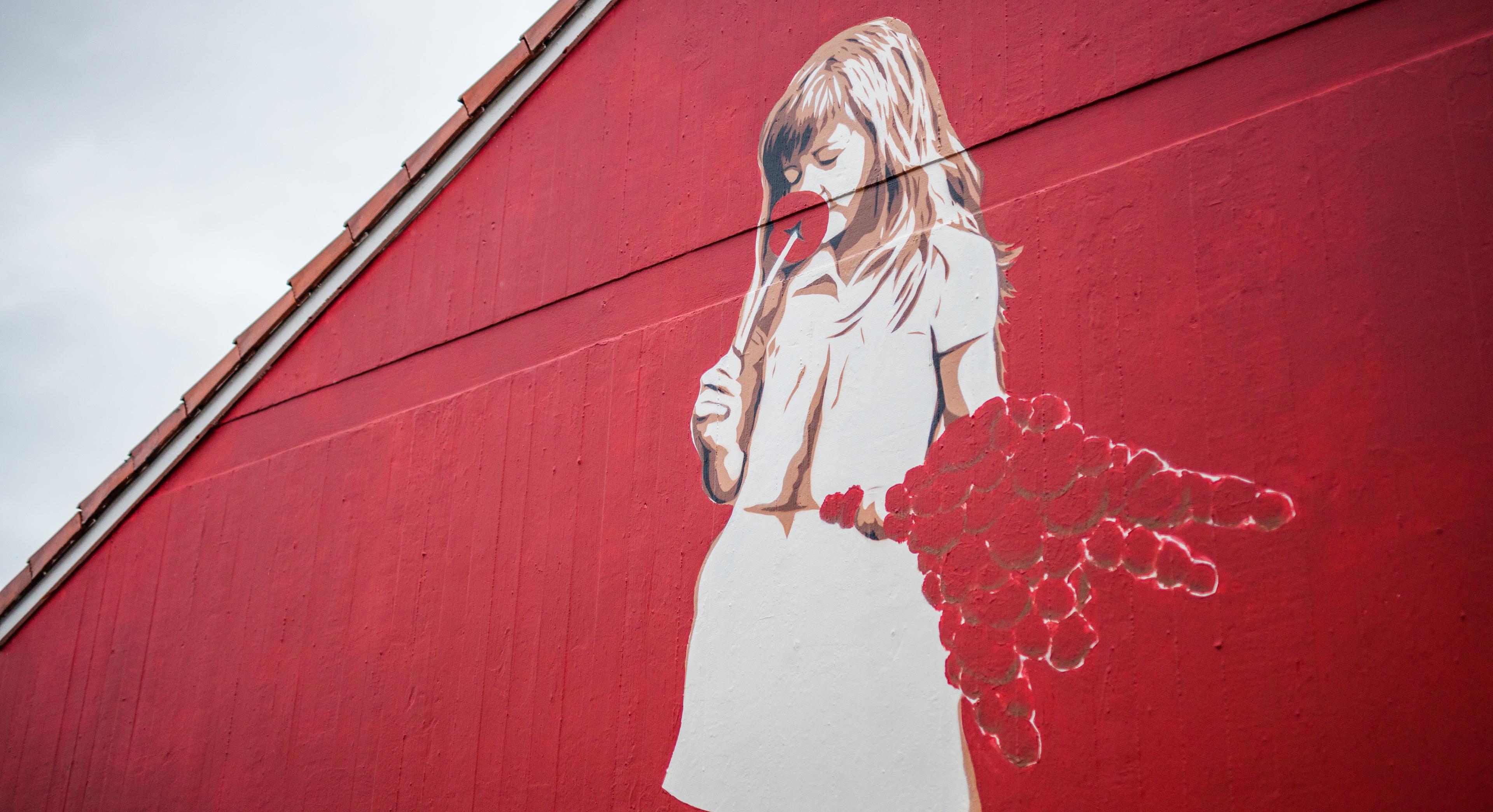 Street art on a building in Stavanger, Fjord norway