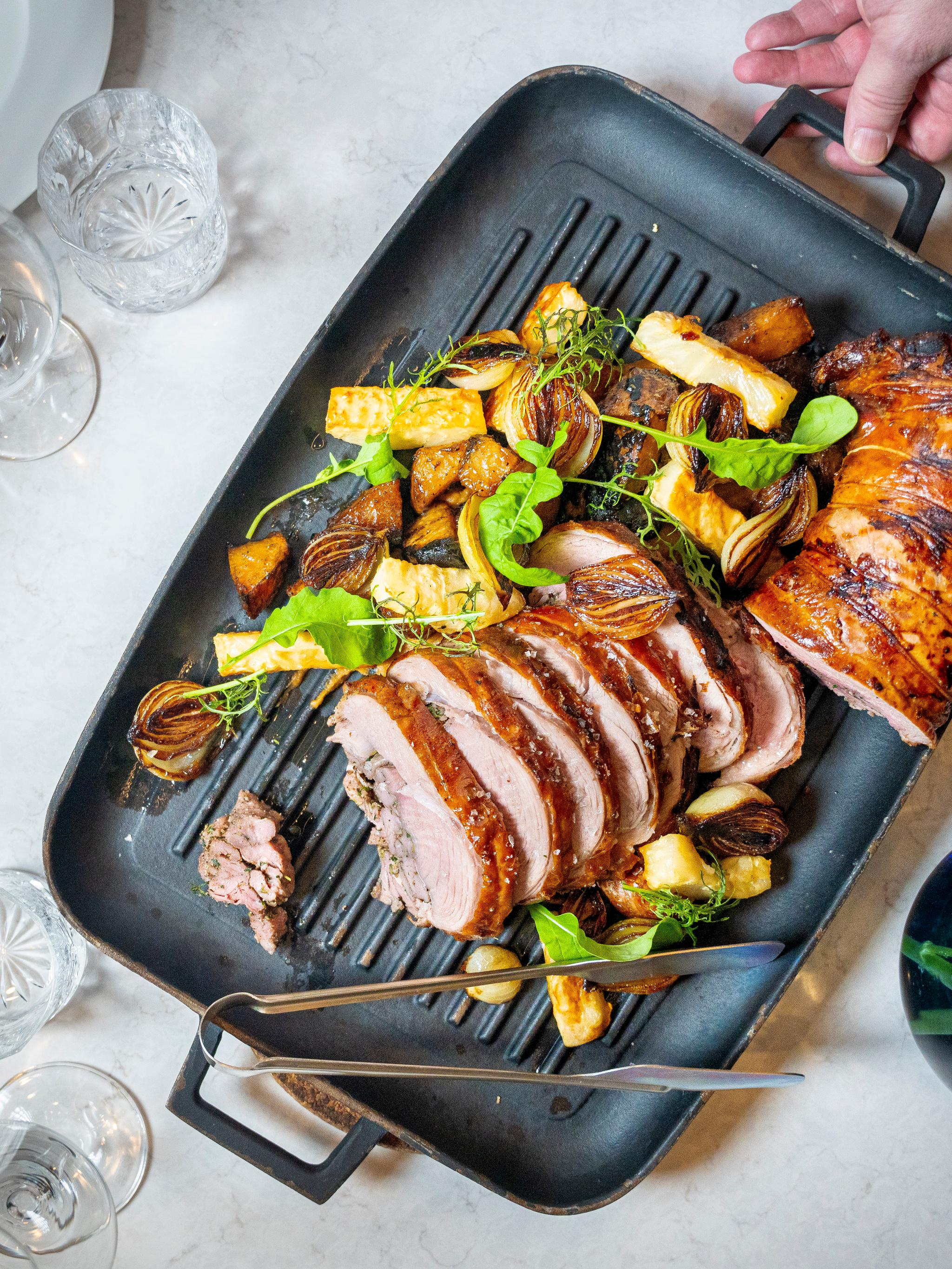 Lofot lamb servet on a silver plate