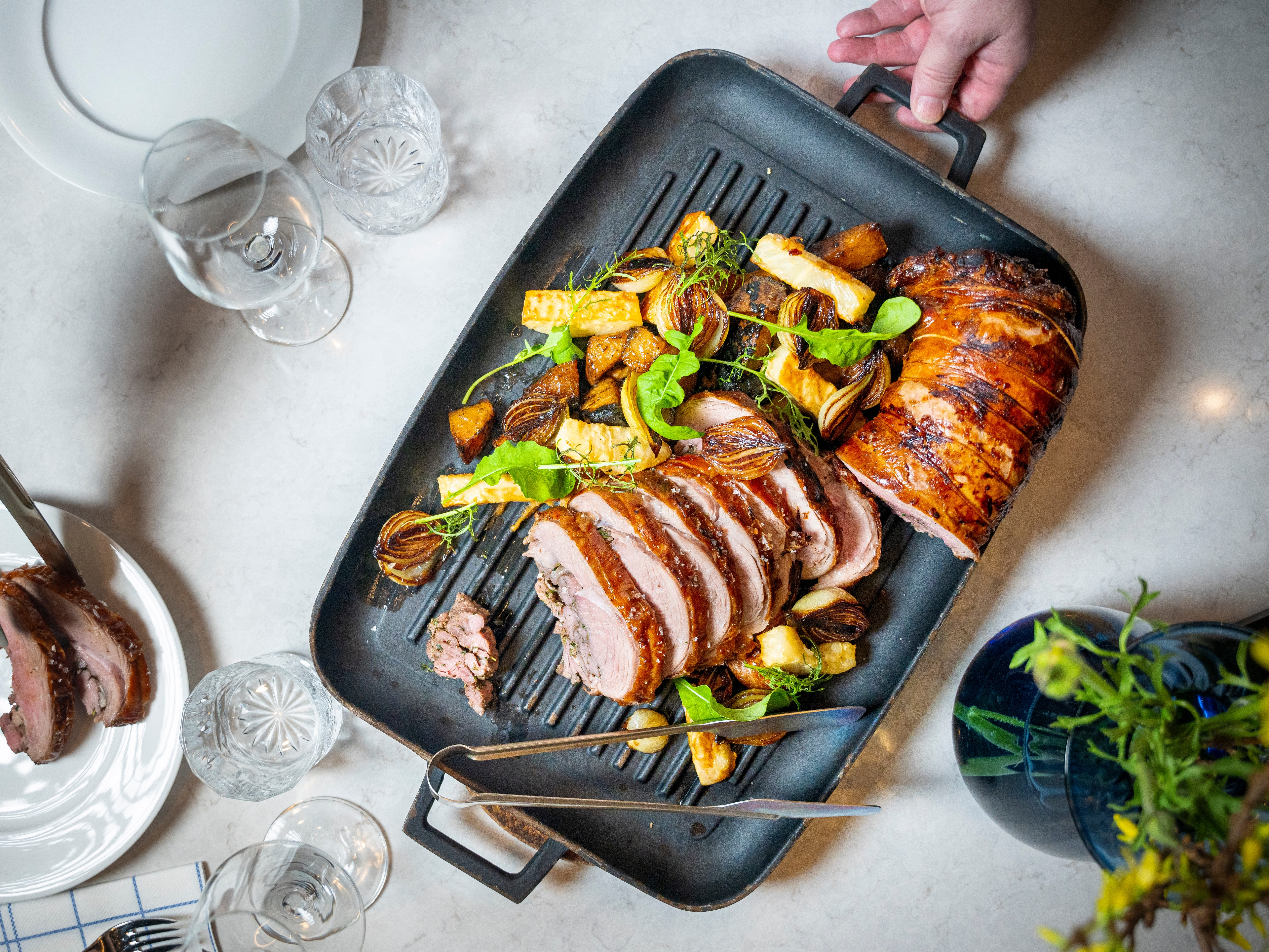 Lofot lamb servet on a silver plate