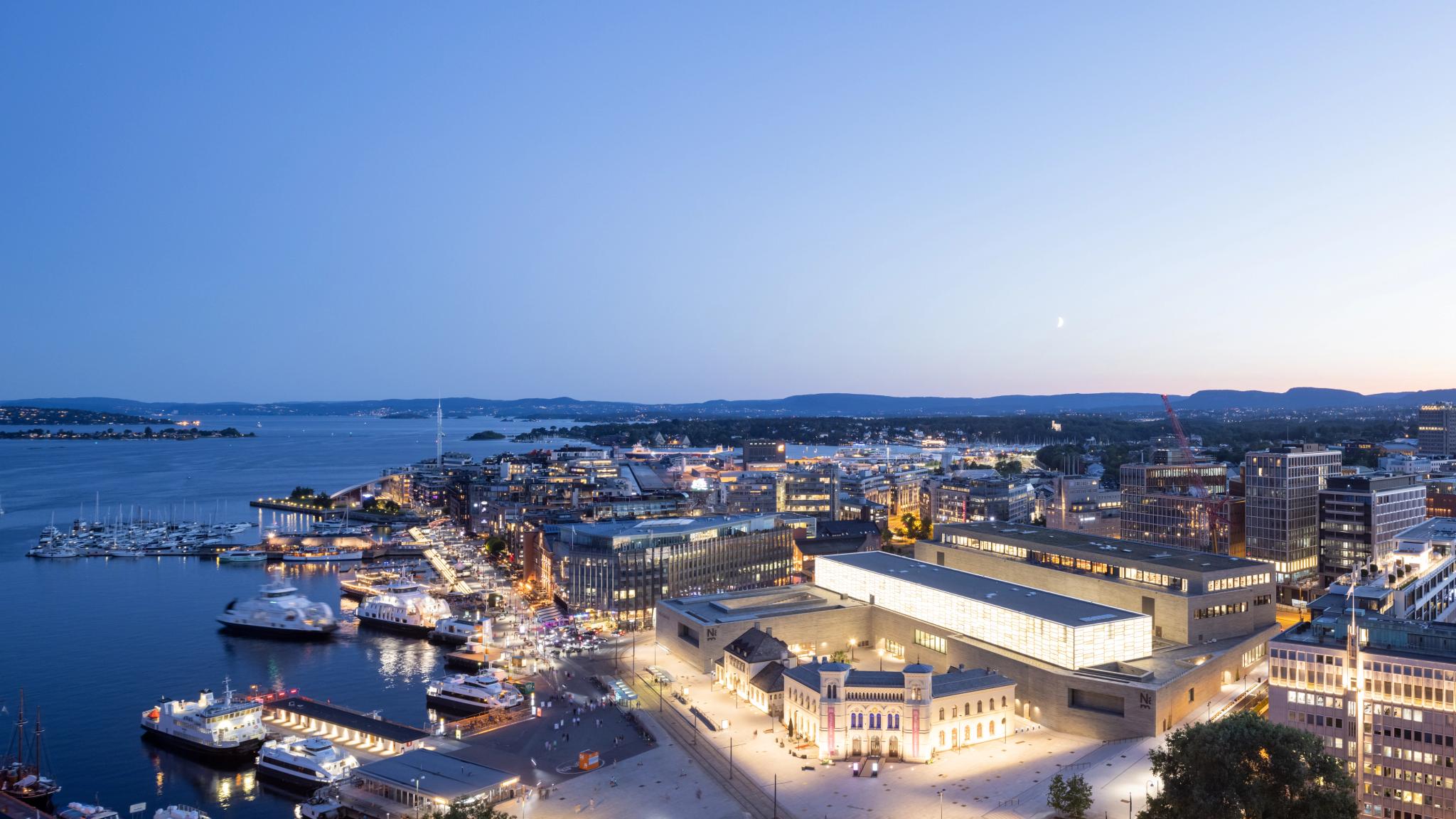 View of Oslo city and The Norwegian National Museum