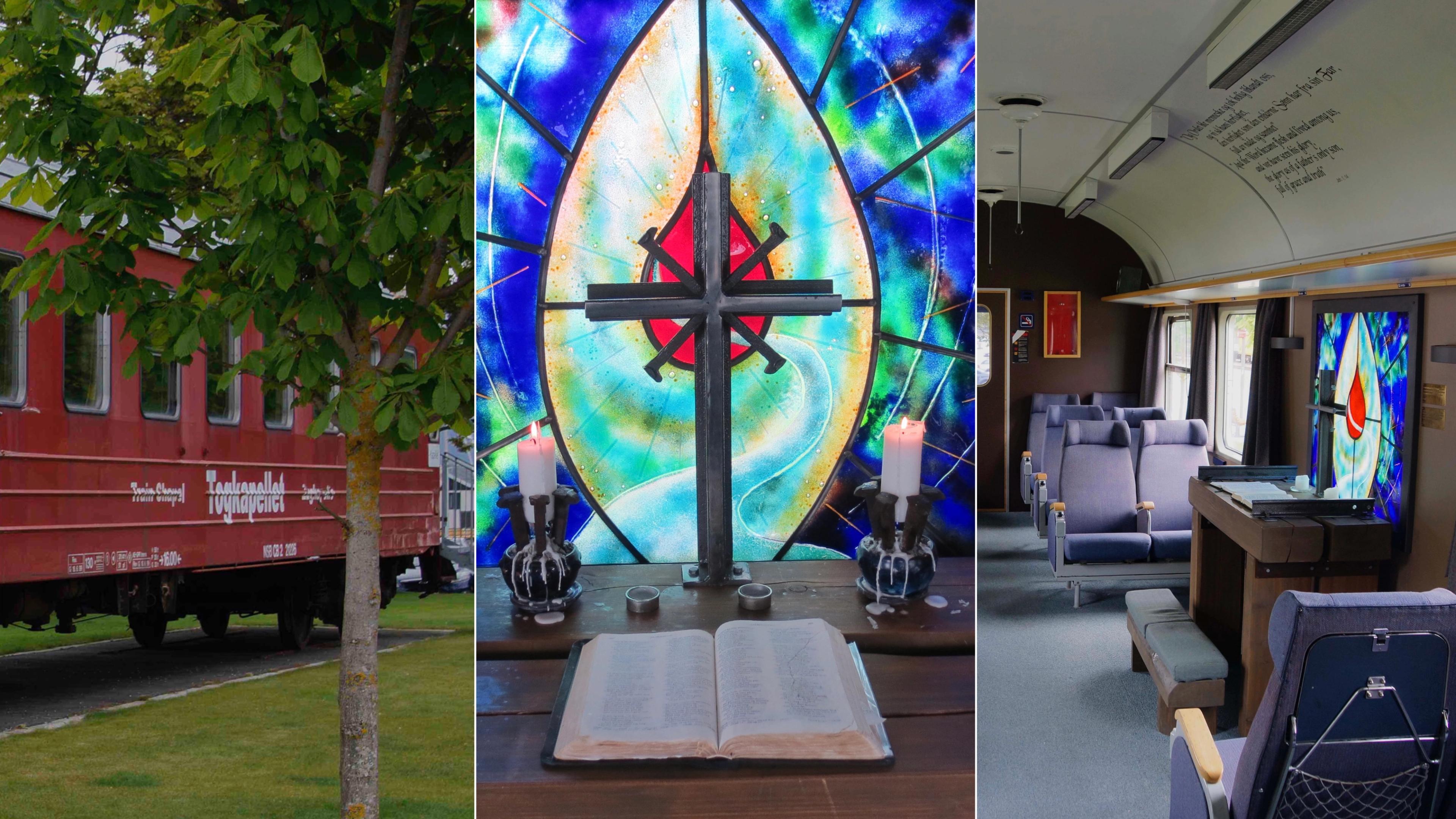 Collage of Åndalsnes train chapel, Fjord Norway