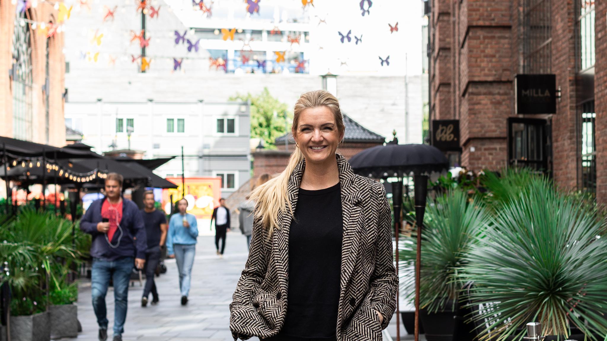 Food blogger Hanne-Lene Dahlgren at Aker Brygge in Oslo.
