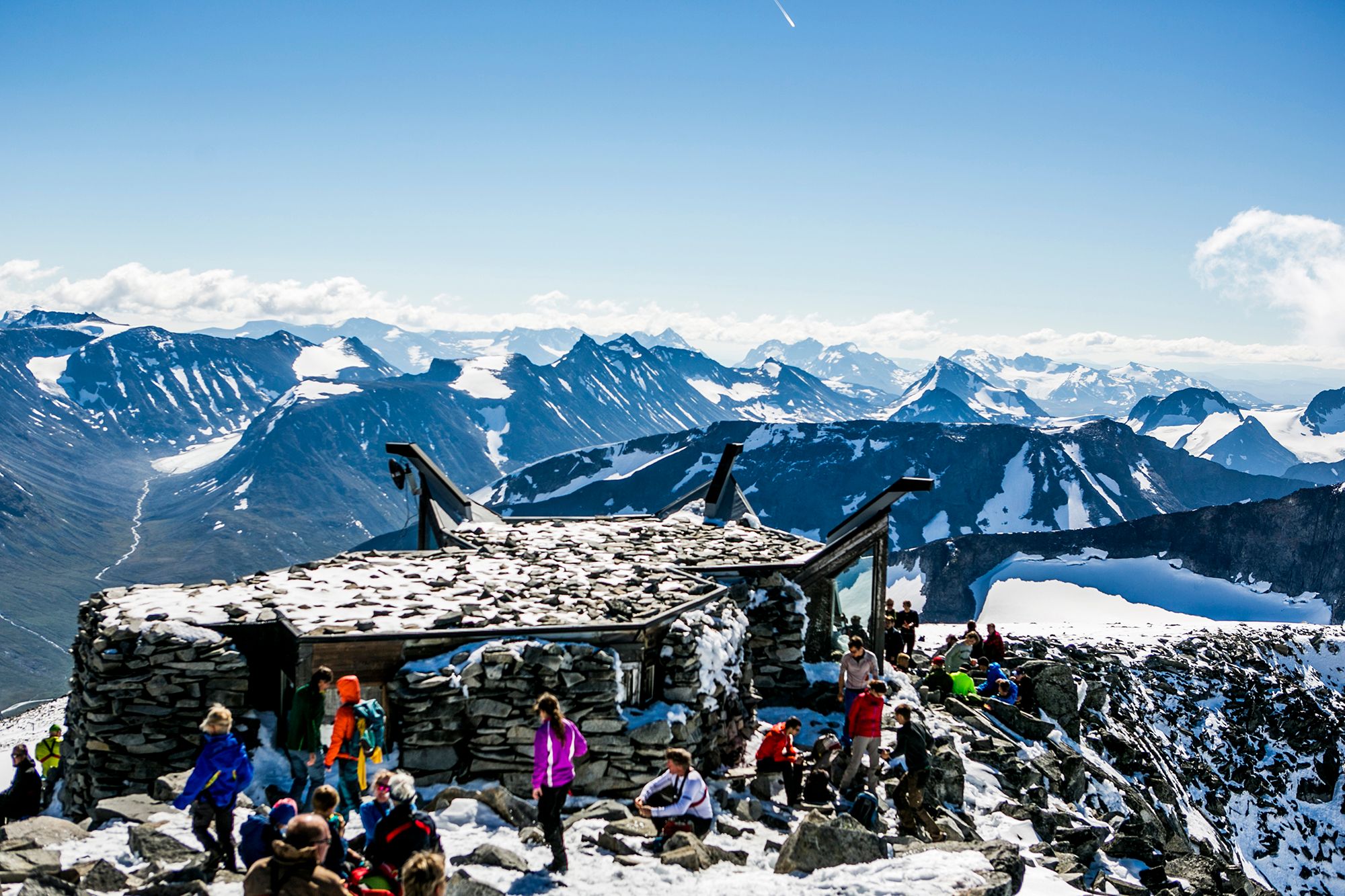 People at Galdhøpiggen in Jotunheimen, Eastern Norway