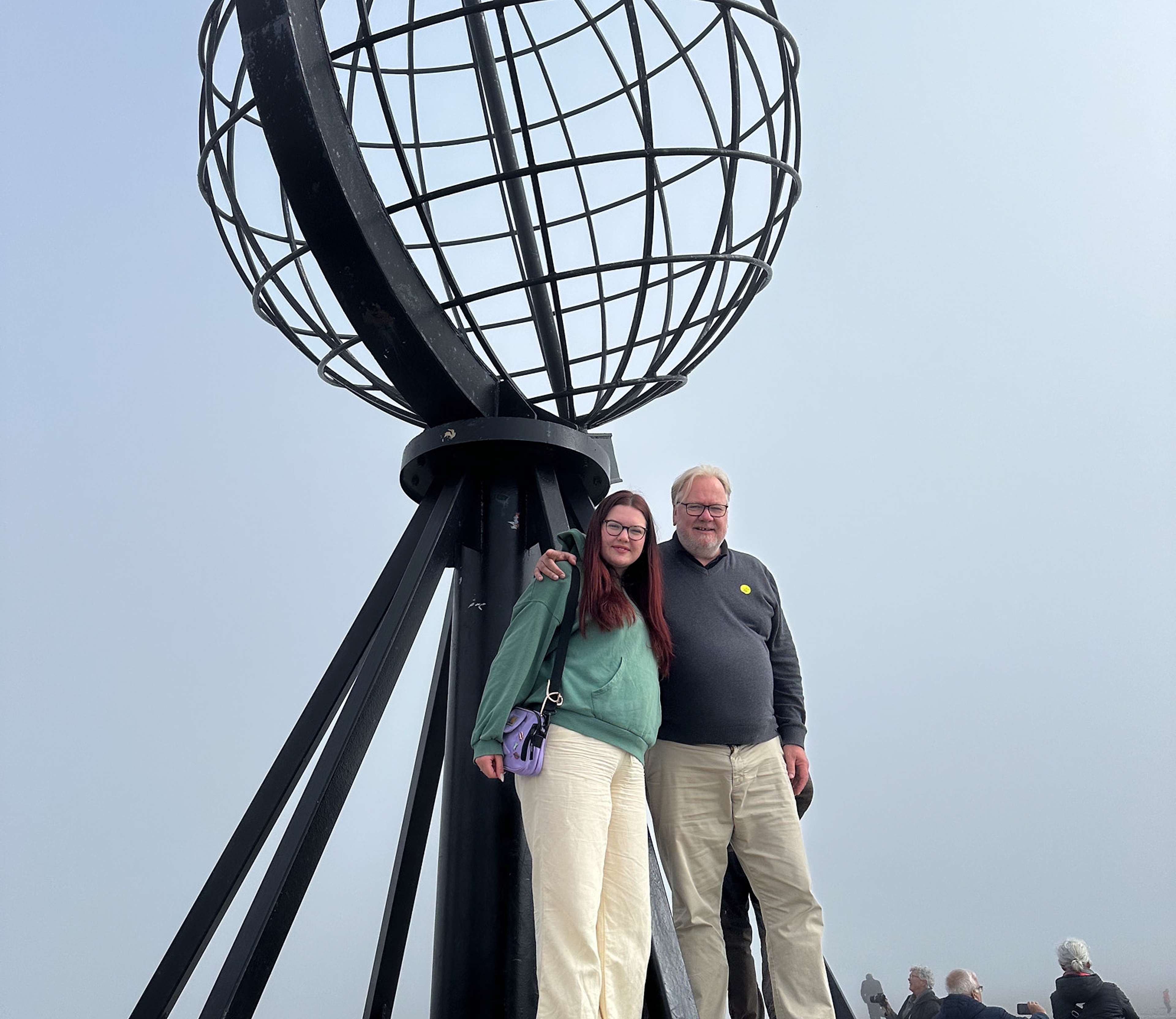 A man and his daughter at Nordkapp