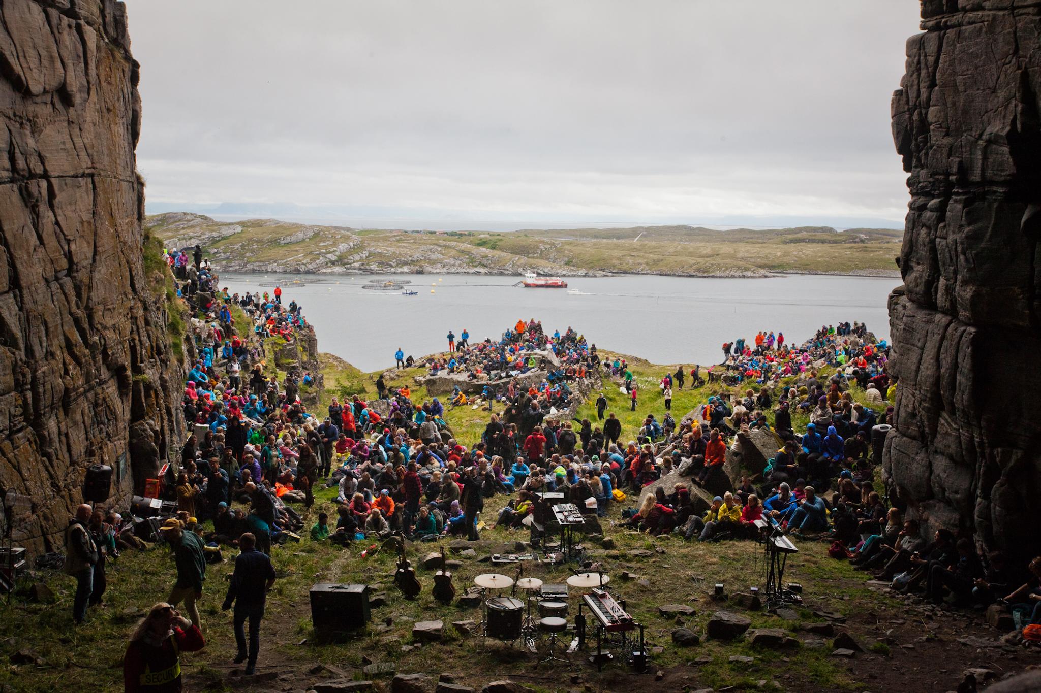 Crowd watching a concert at Trænafestivalen, Helgeland, Northern Norway