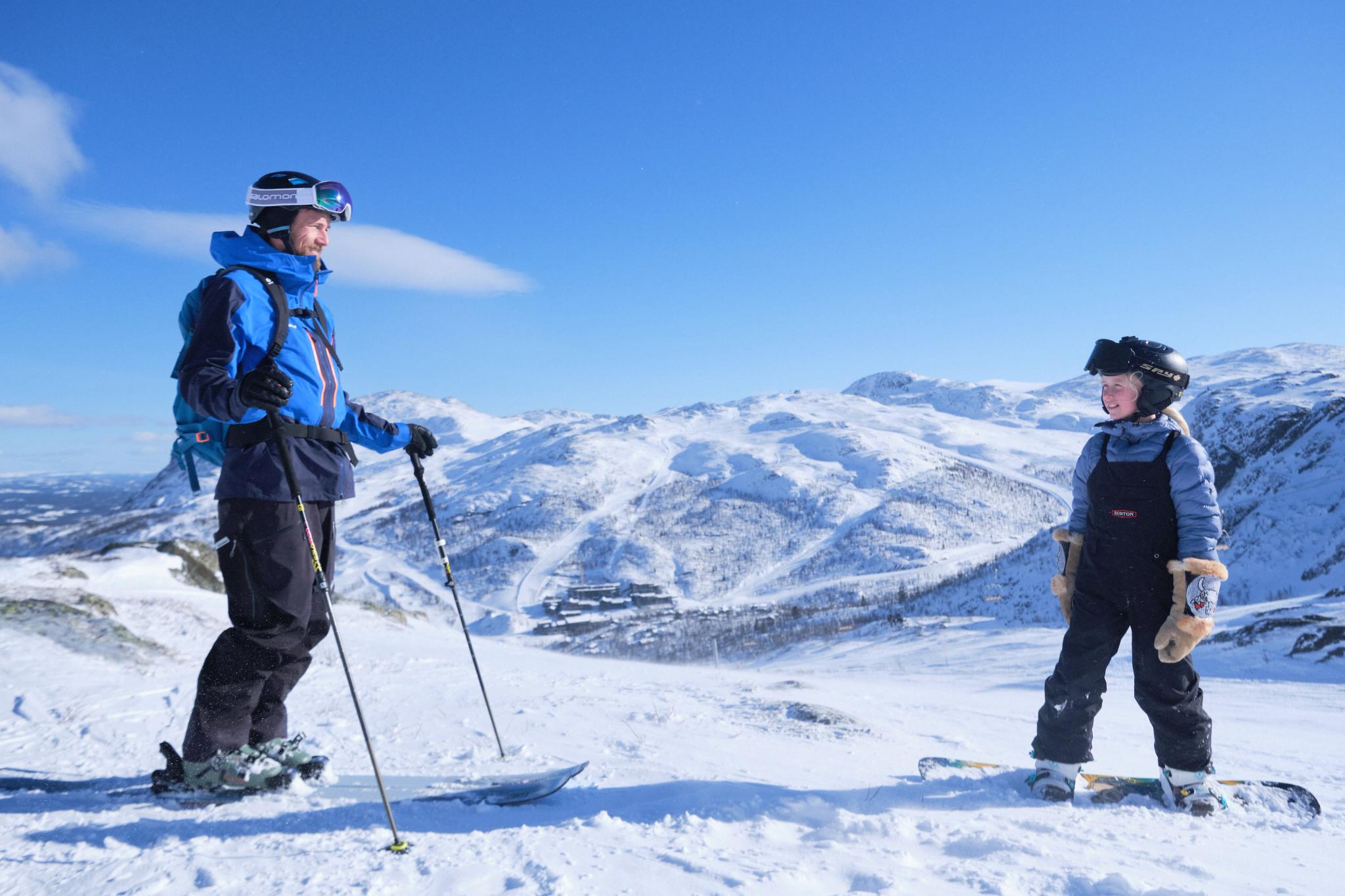 Alpine skiing in Hemsedal, Norway.