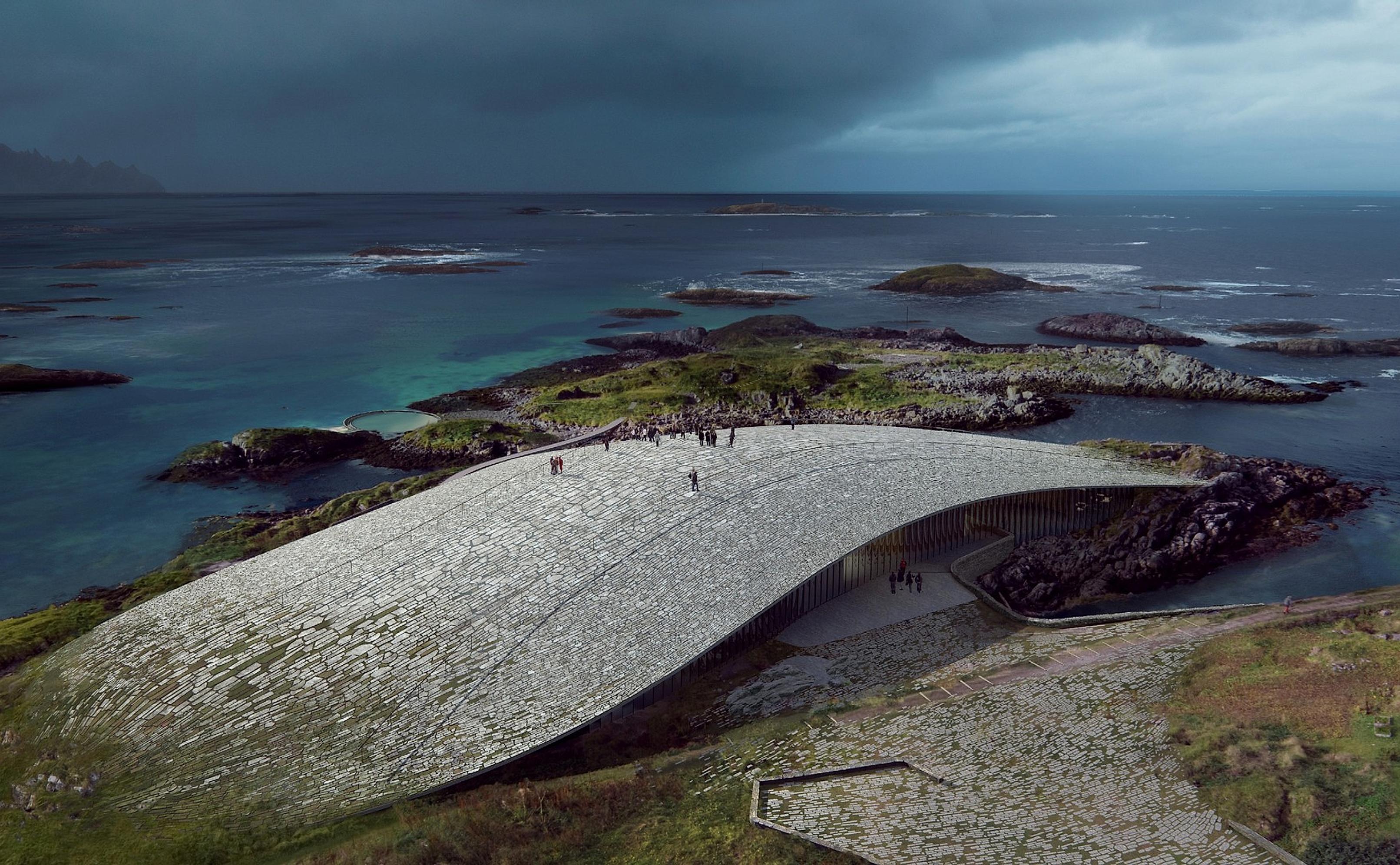 Illustration of the cultural museum The Whale in Vesterålen, Northern Norway