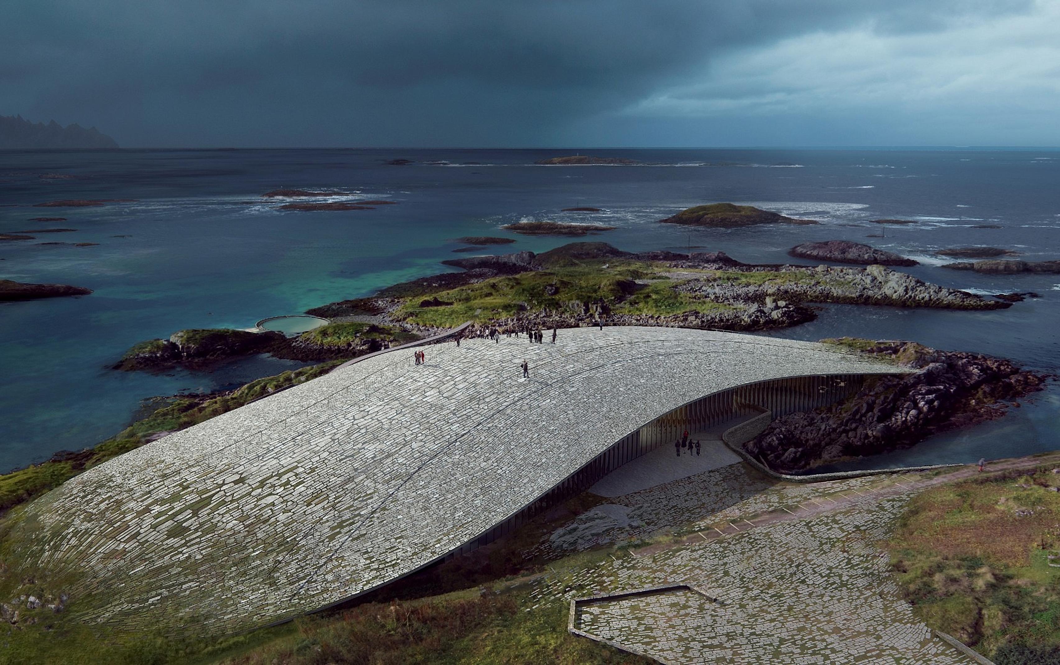Illustration of the cultural museum The Whale in Vesterålen, Northern Norway