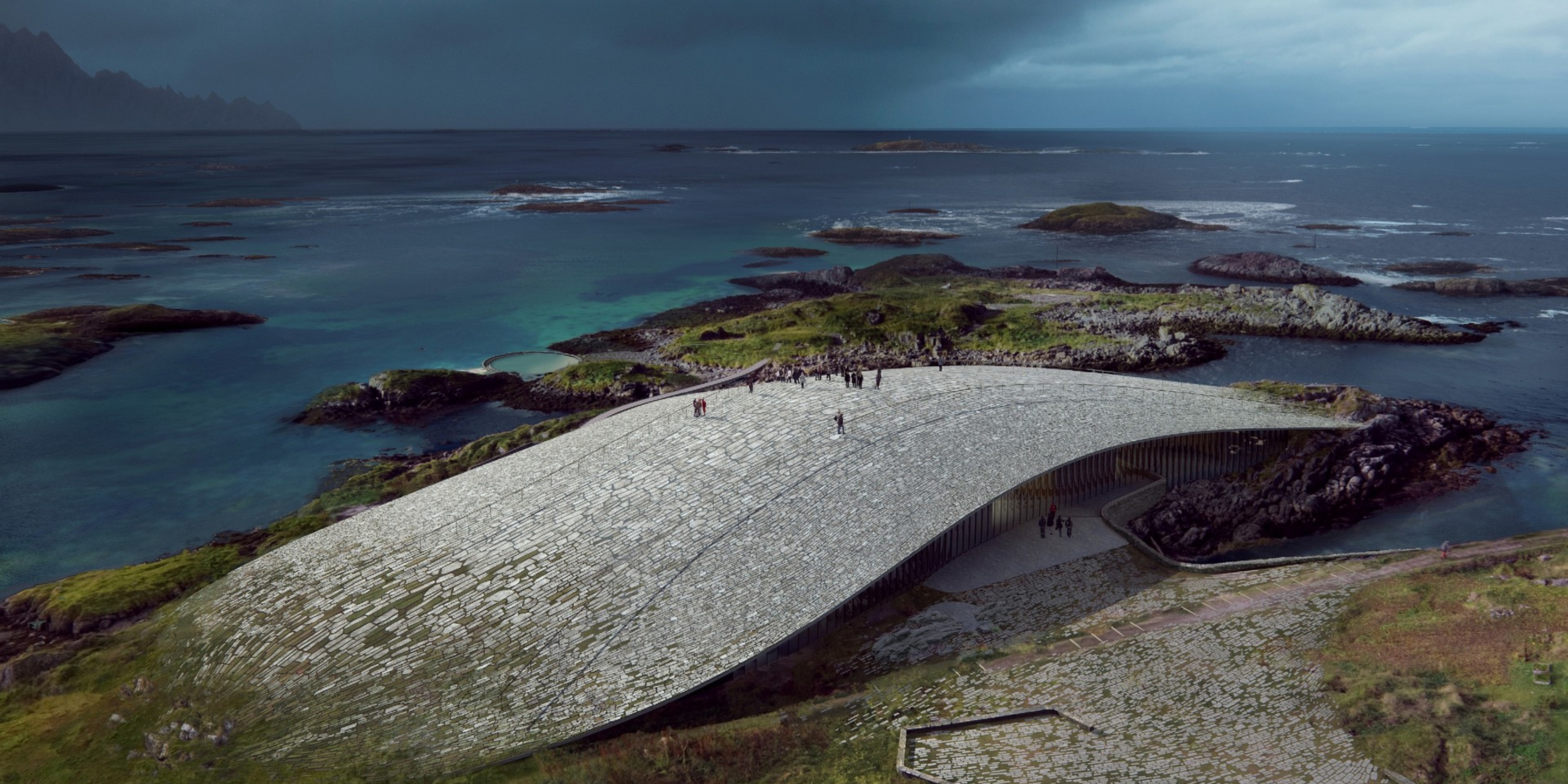 Illustration of the cultural museum The Whale in Vesterålen, Northern Norway