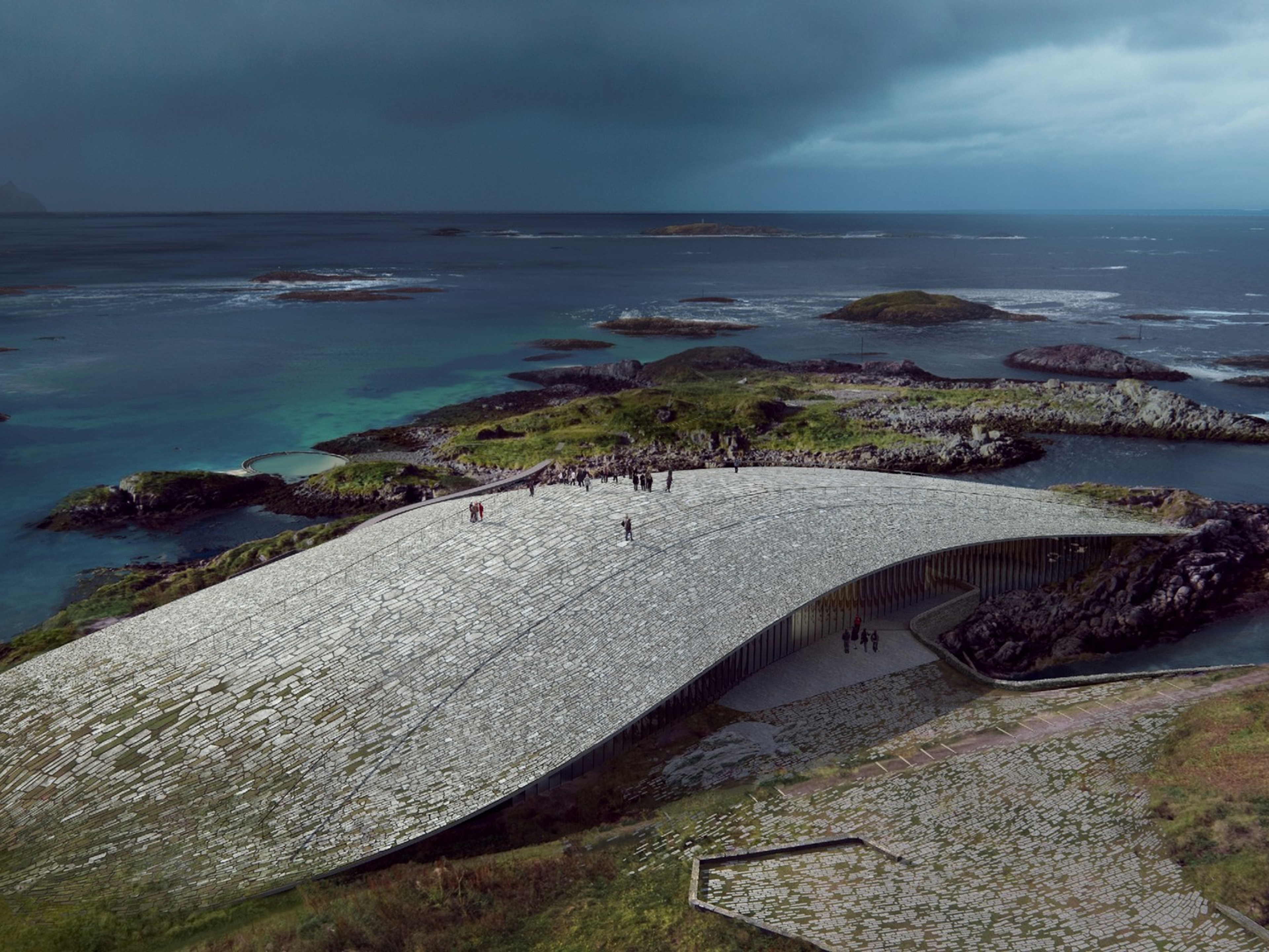 Illustration of the cultural museum The Whale in Vesterålen, Northern Norway