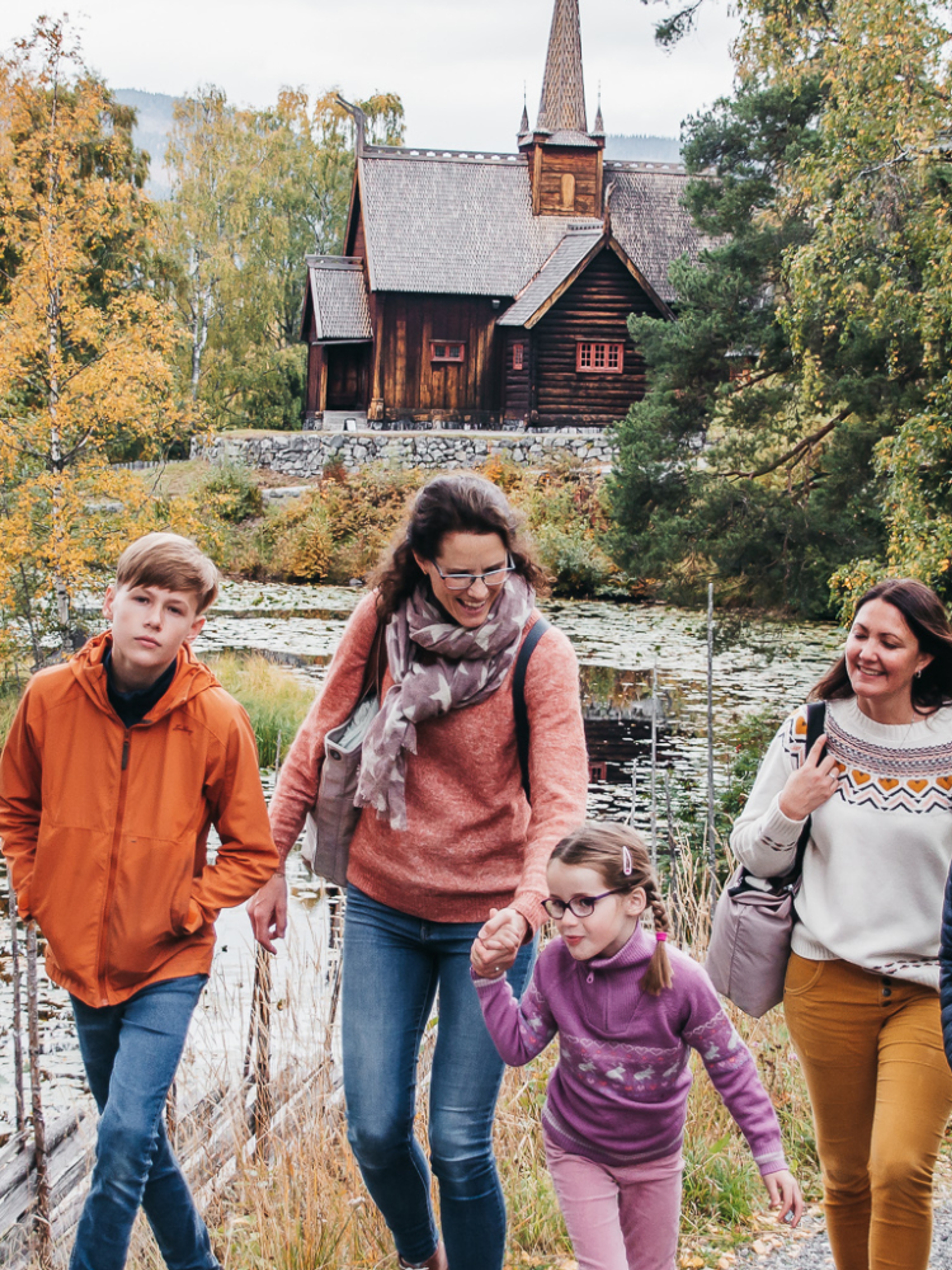 A family having a great time in Maihaugen, Lillehammer