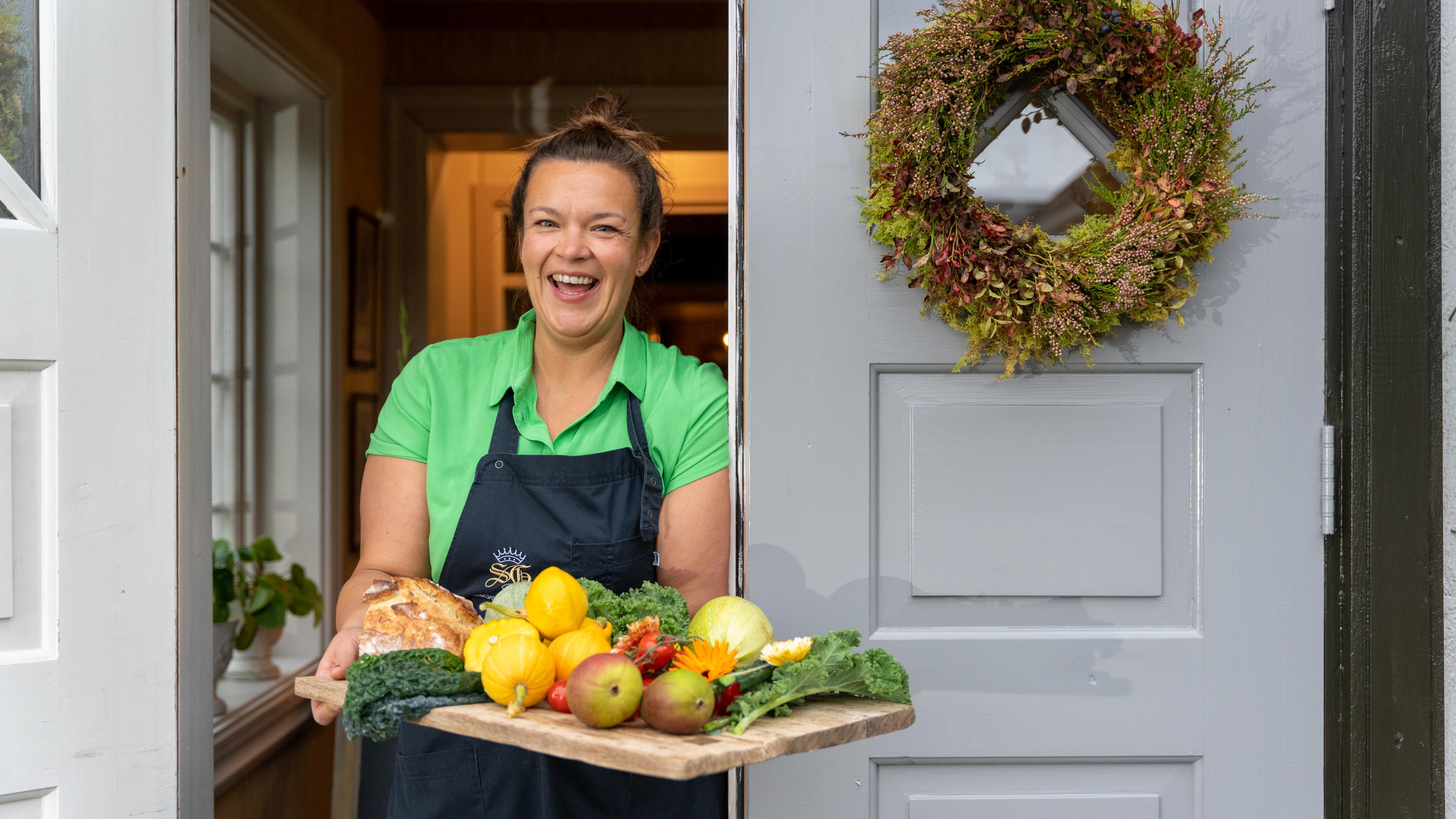 The owner of Sigstad Farm welcomes you to her farm at Biri, Eastern Norway.