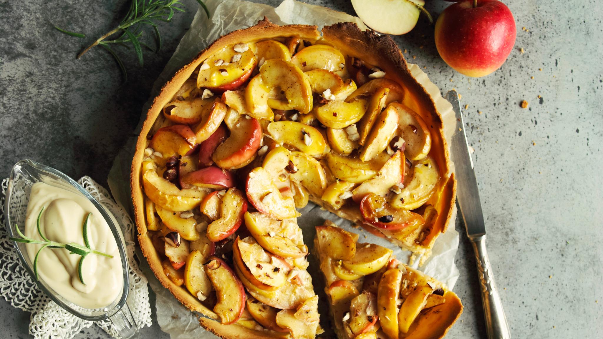 A freshly baked apple pie in Norway