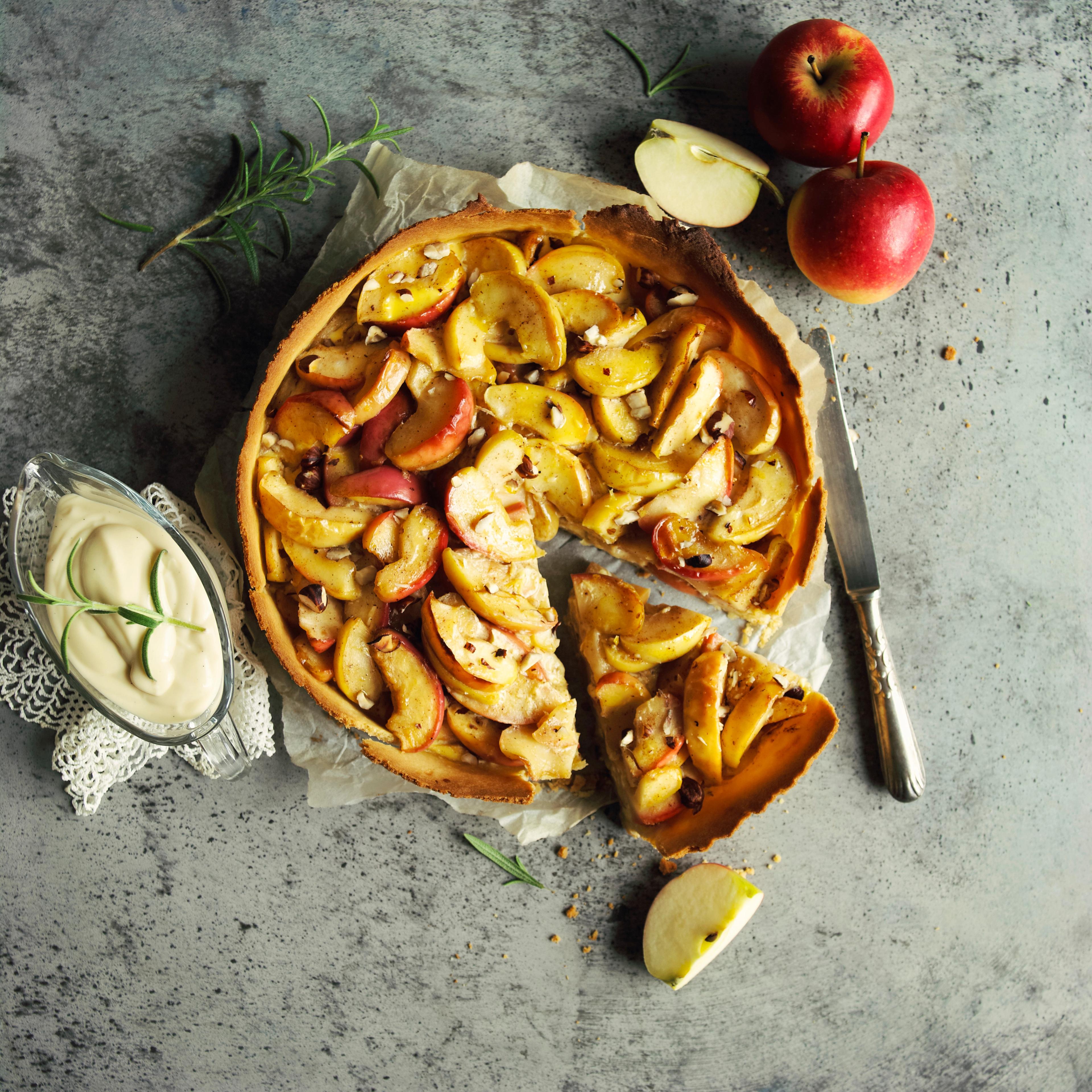 A freshly baked apple pie in Norway