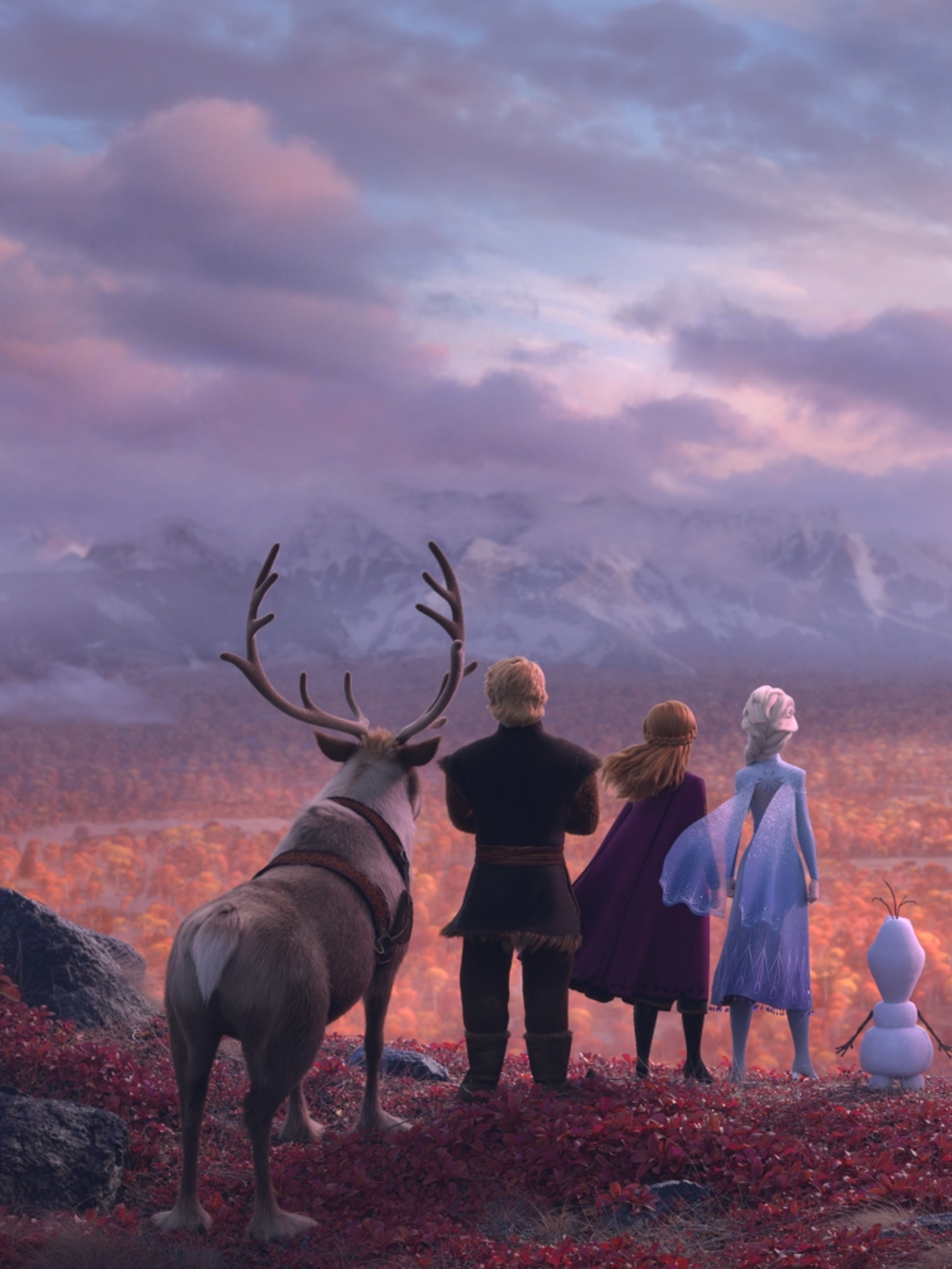 The main characters in Disney’s Frozen 2 looking at a fjord