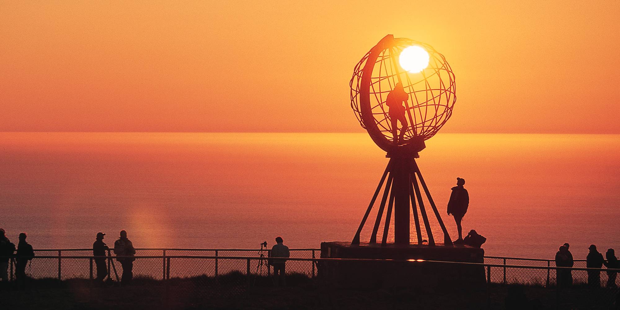 The midnight sun shining over the North Cape