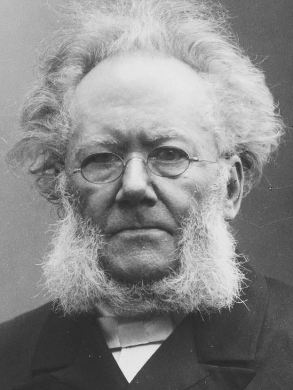 The Norwegian playwright and poet Henrik Ibsen. Black and white photo.
