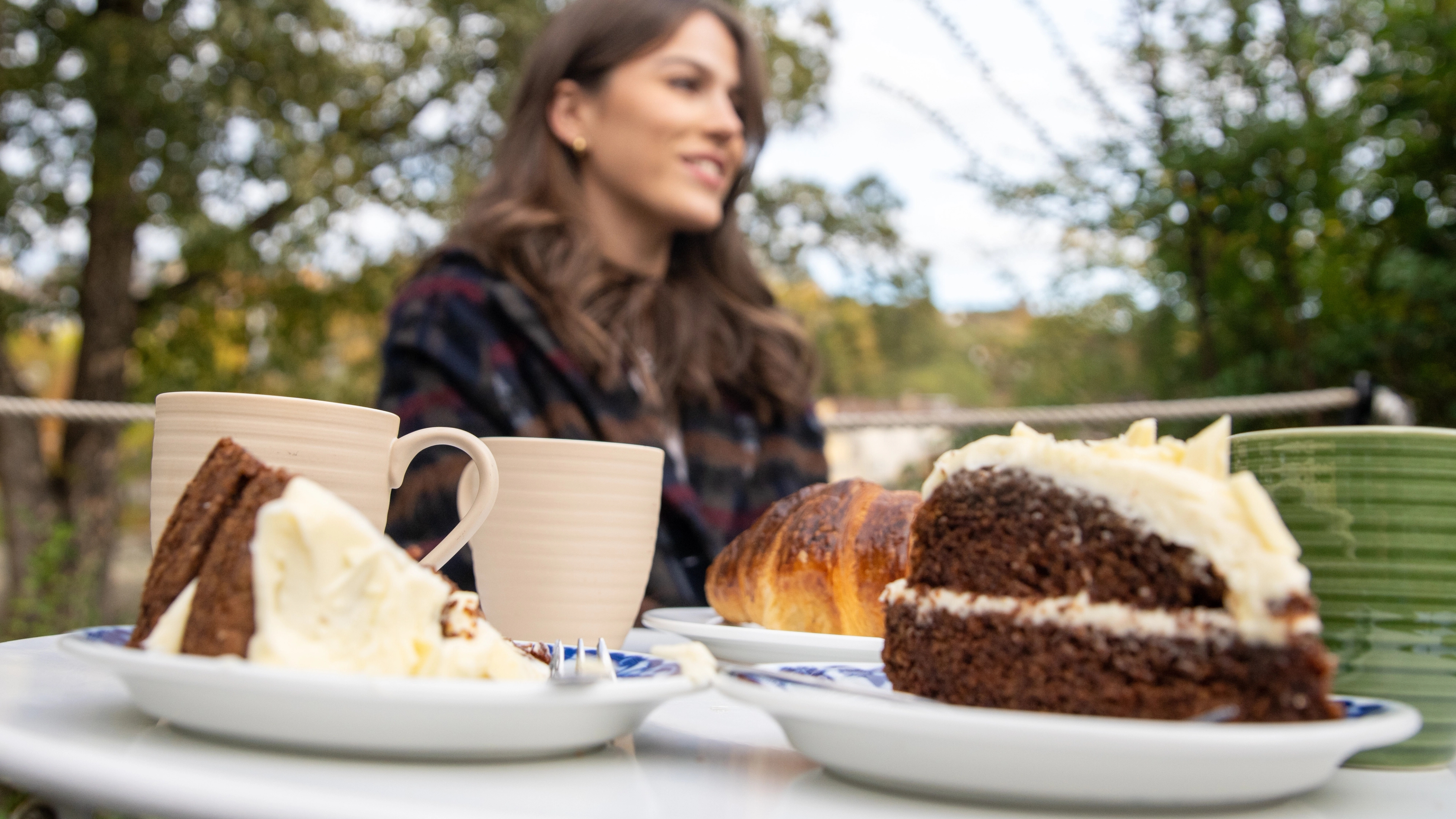 Pastries from Streif Bakery and Café at a table in the cafe garden