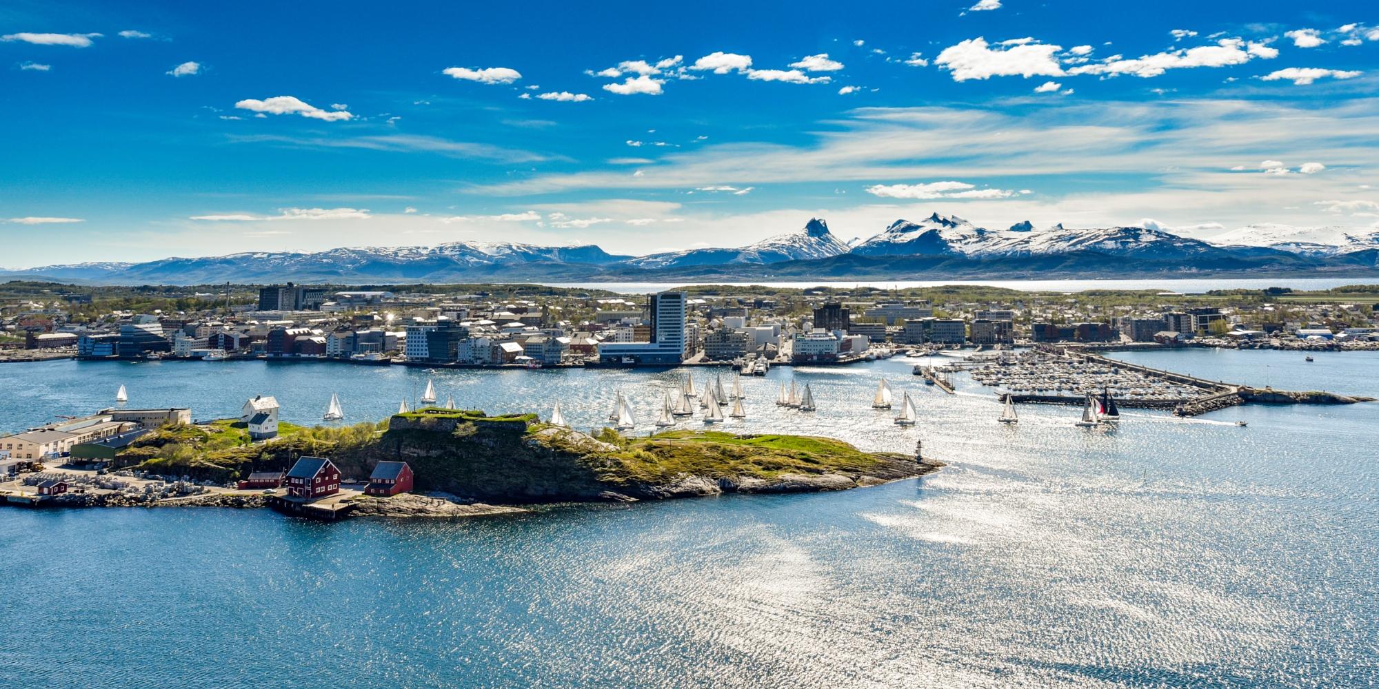 Bodø city, Northern Norway, a sunny summer day