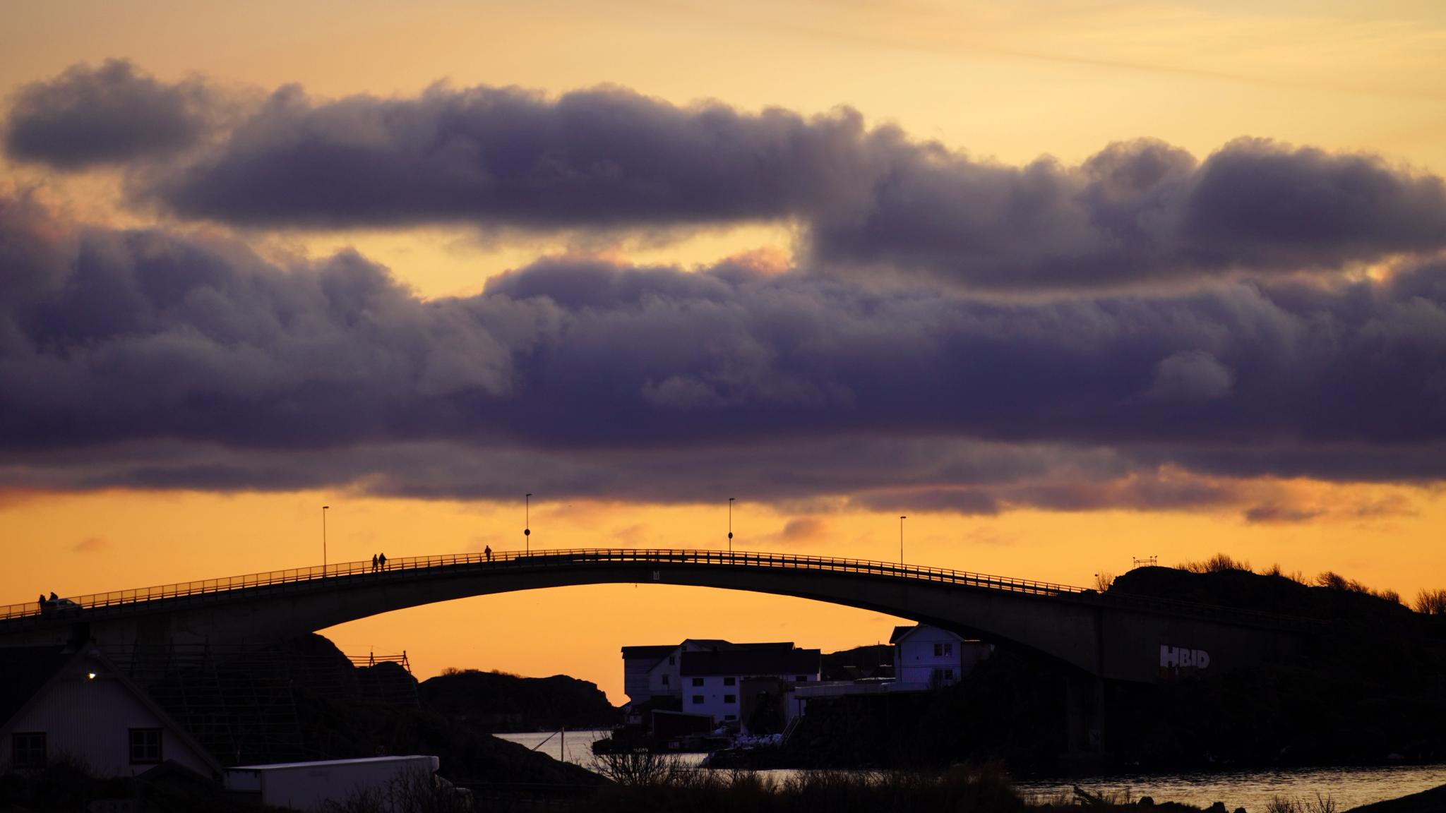 A bridge in the sunset