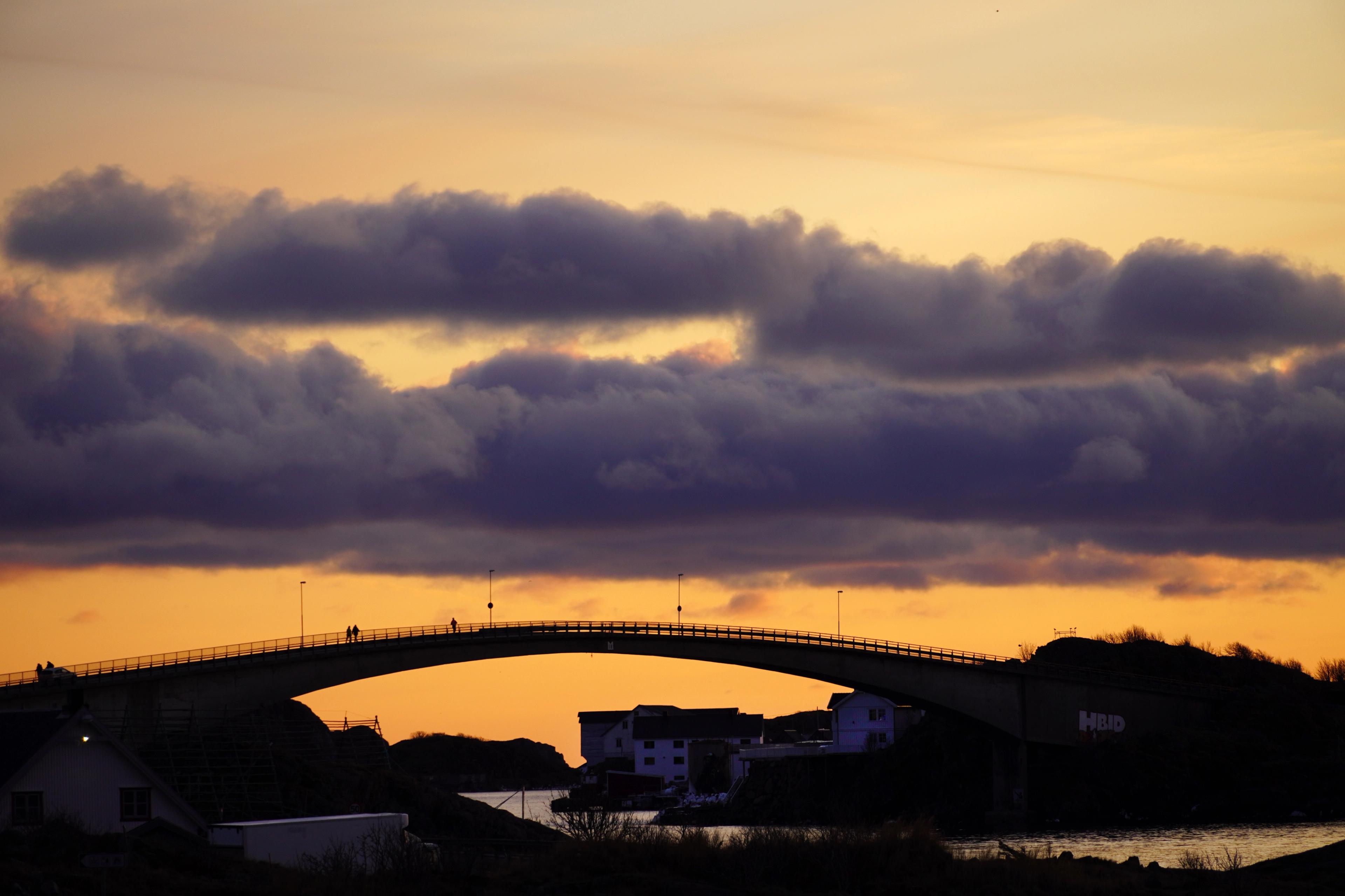 A bridge in the sunset