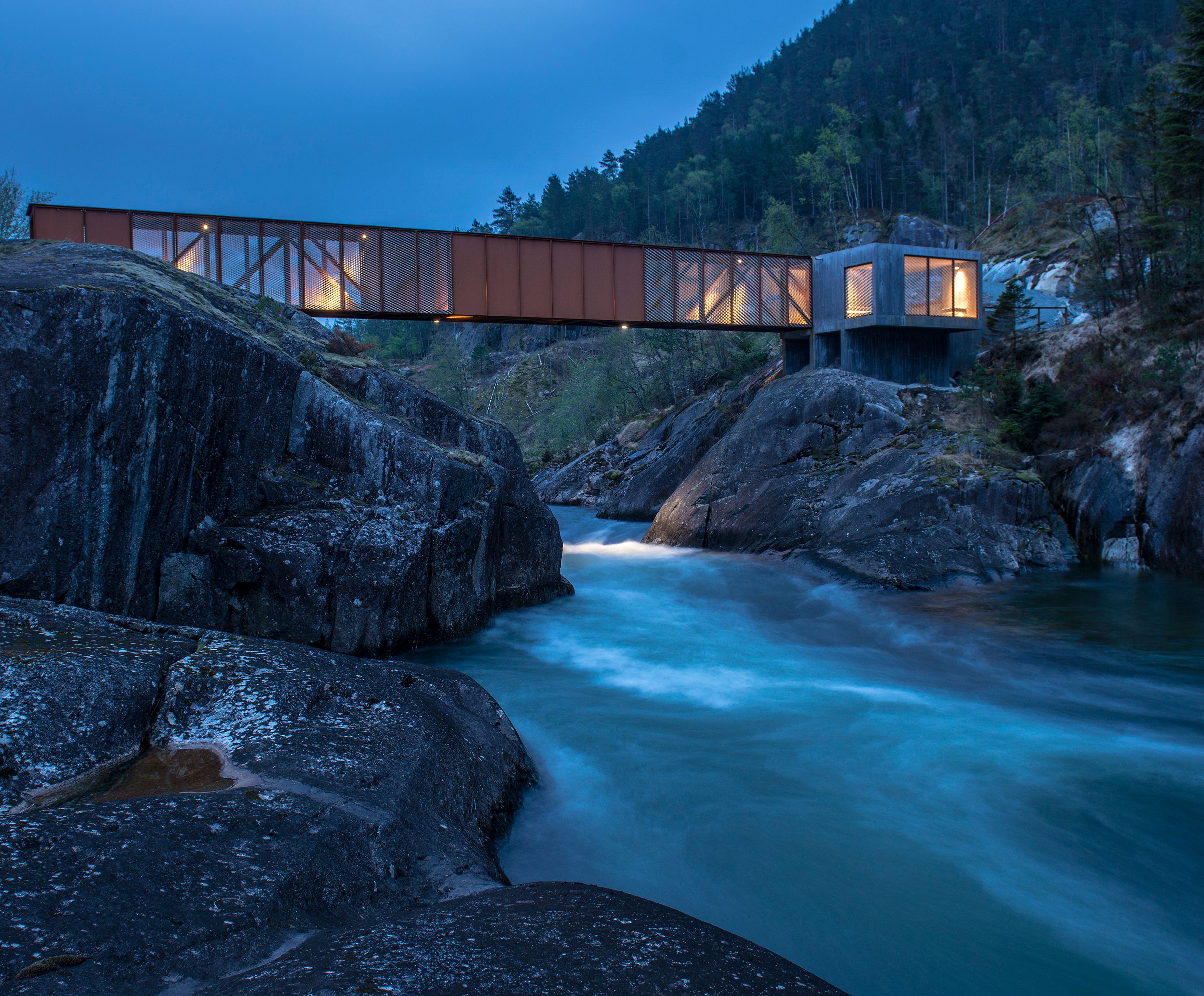 Høse bridge at Norwegian Scenic Route Ryfylke in Fjord Norway
