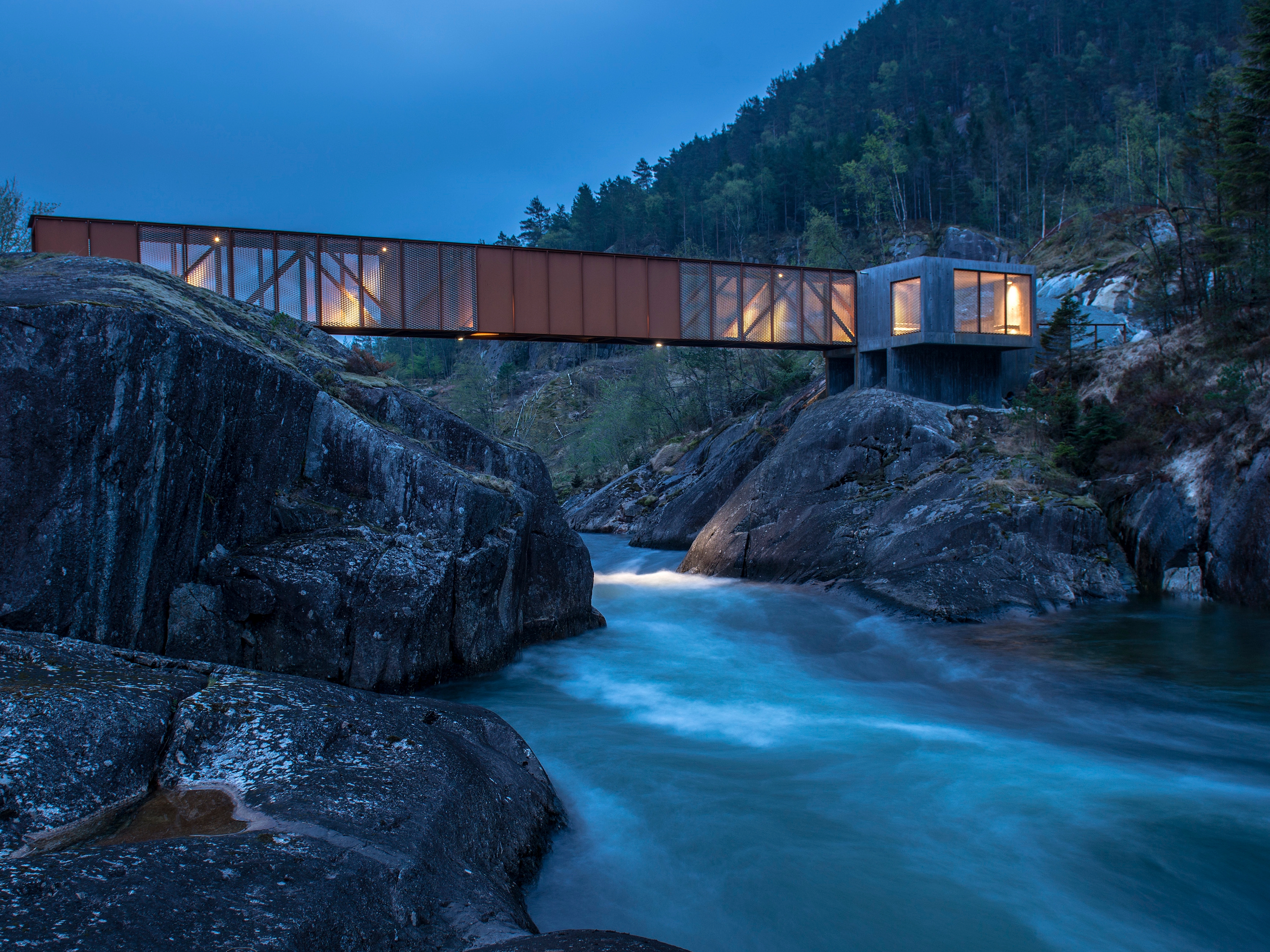 Høse bridge at Norwegian Scenic Route Ryfylke in Fjord Norway