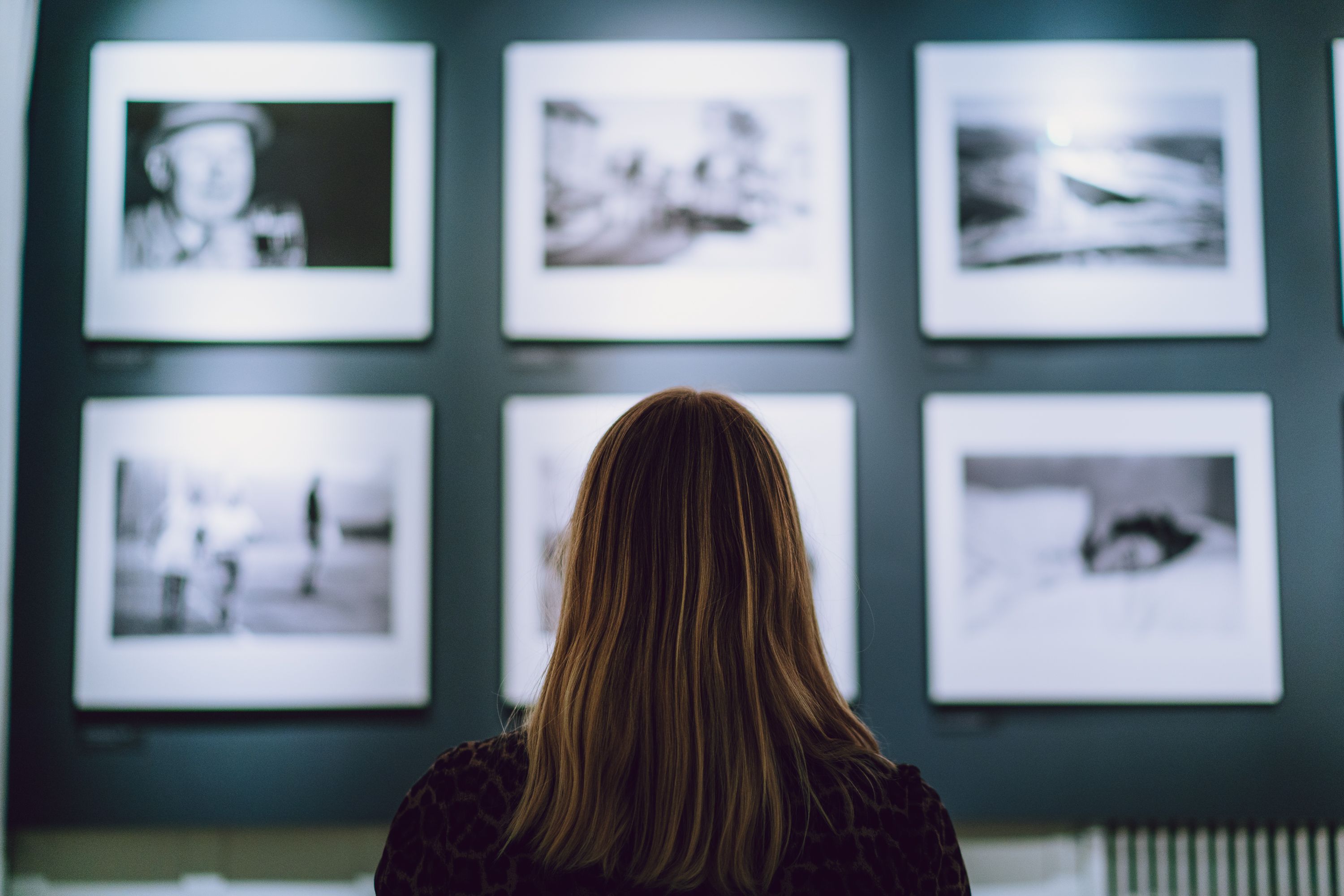 Woman looking at art at Perspektivet museum in Tromsø, Northern Norway