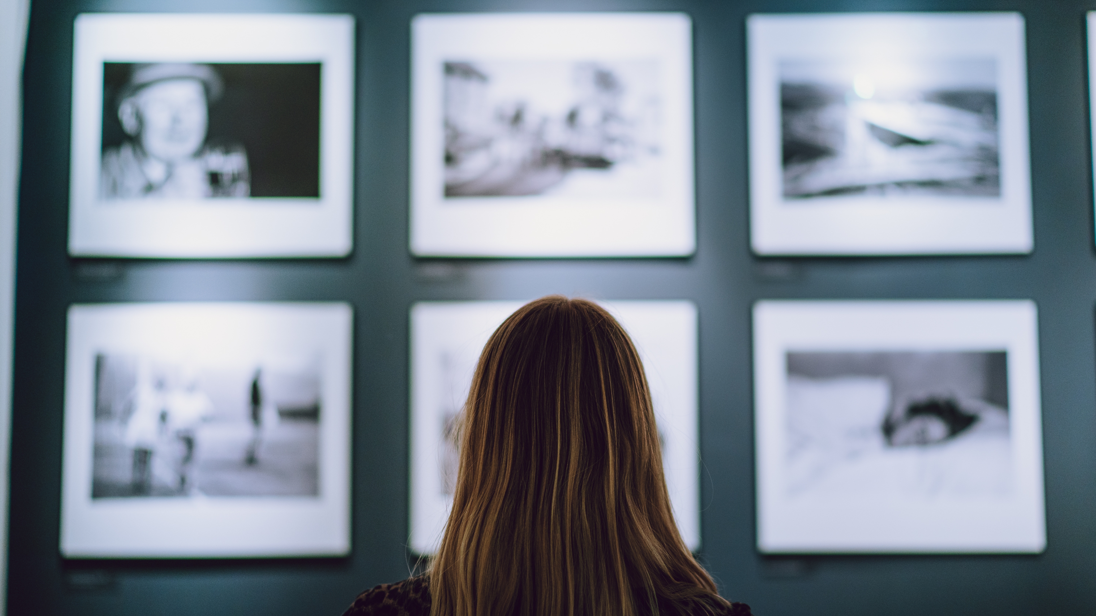 Woman looking at art at Perspektivet museum in Tromsø, Northern Norway