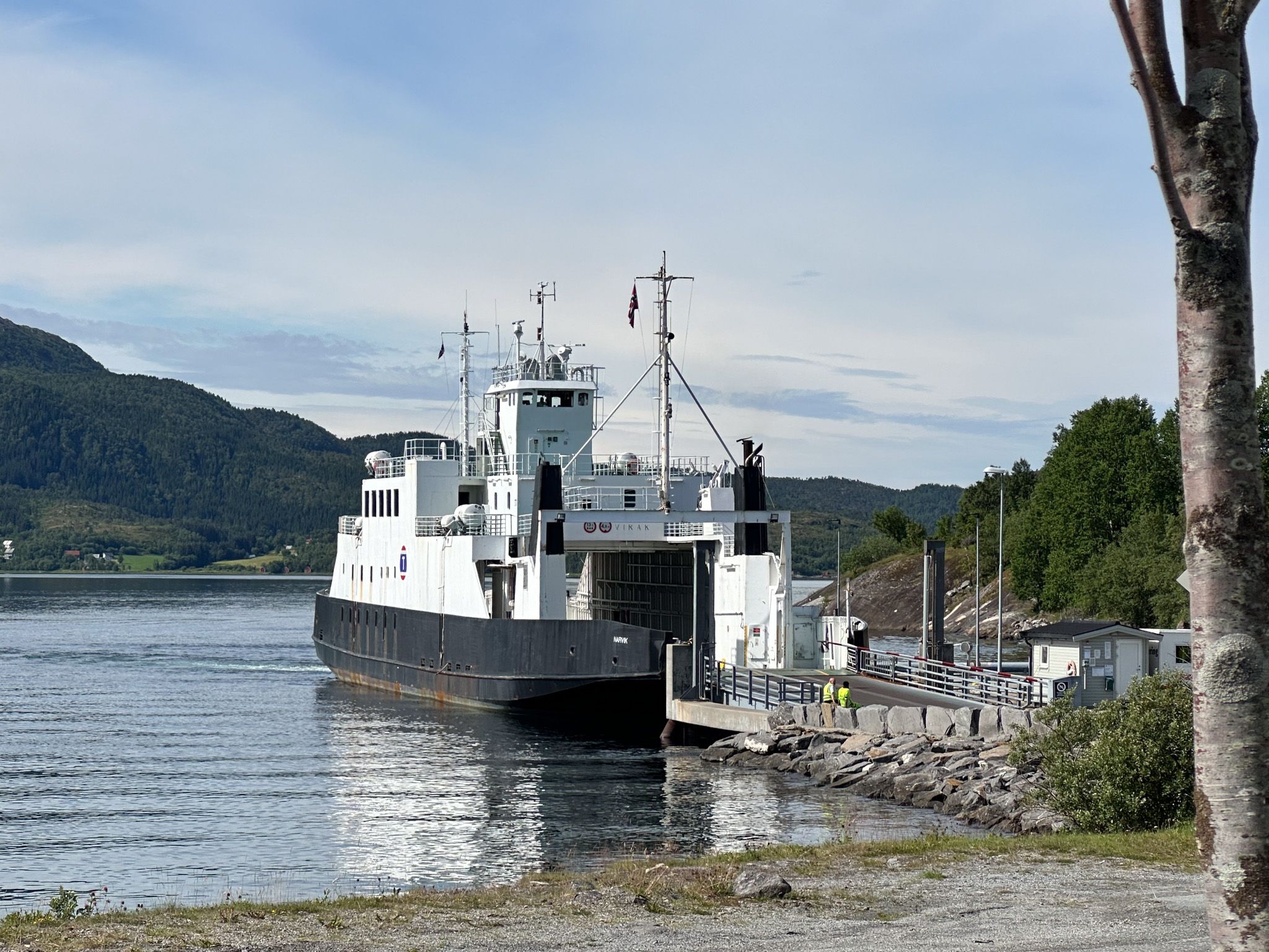 A ferry at a dock in Norway