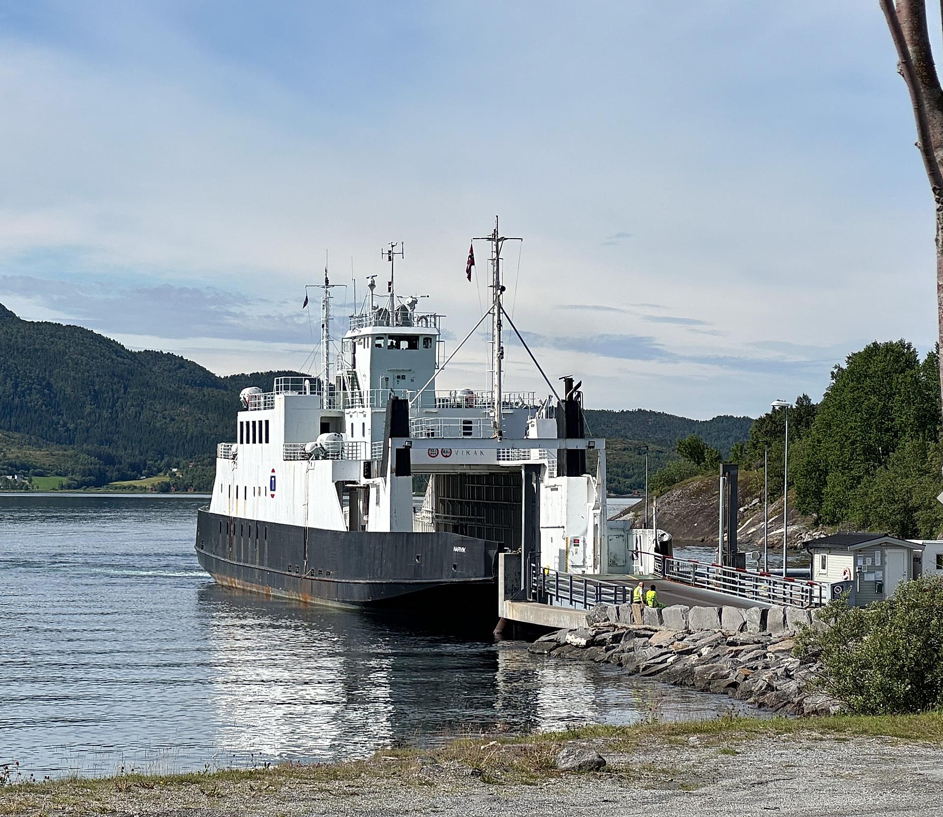 A ferry at a dock in Norway