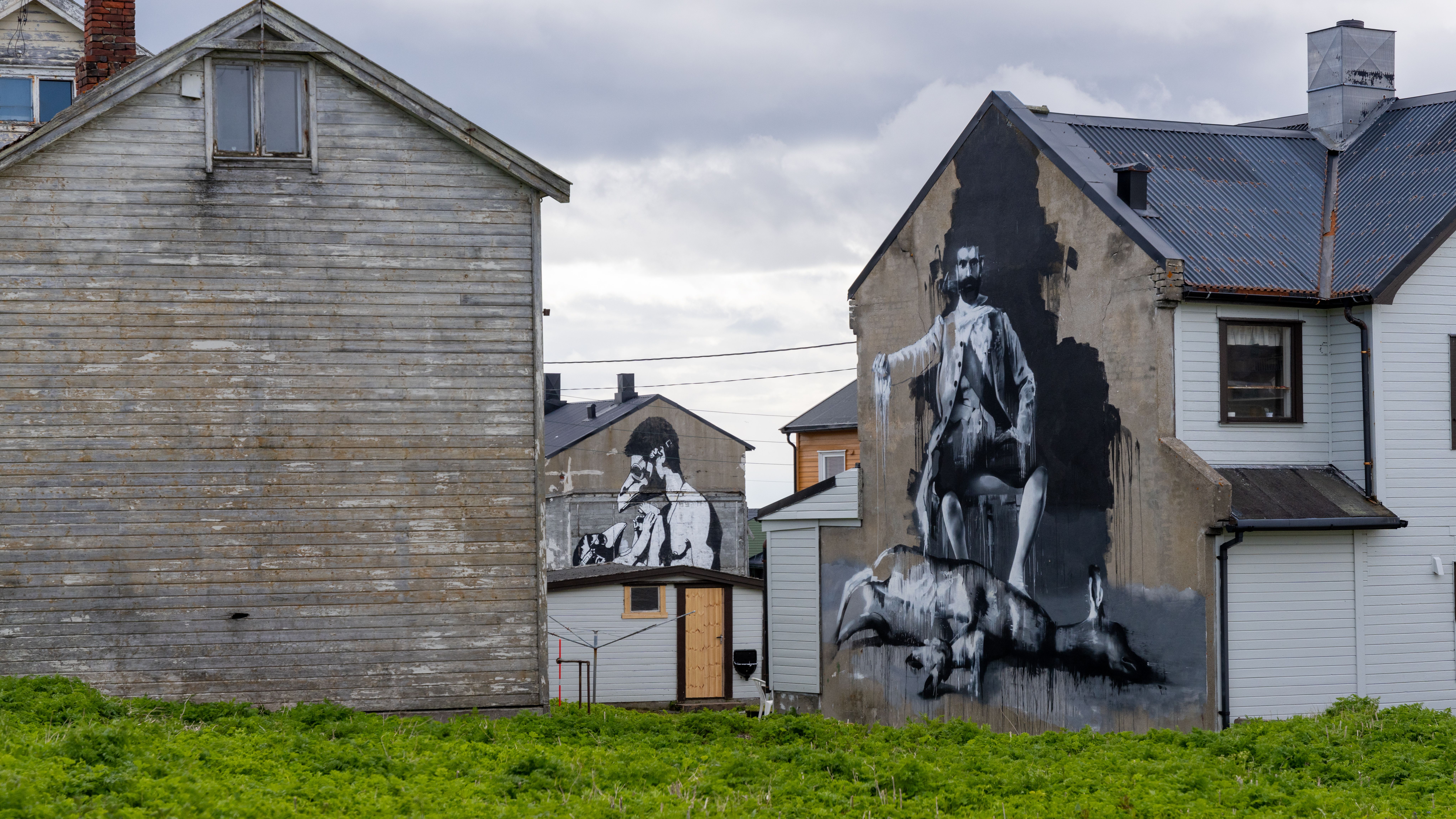 Street art in Vardø by Pøbel and Connor Harrington, Northern Norway