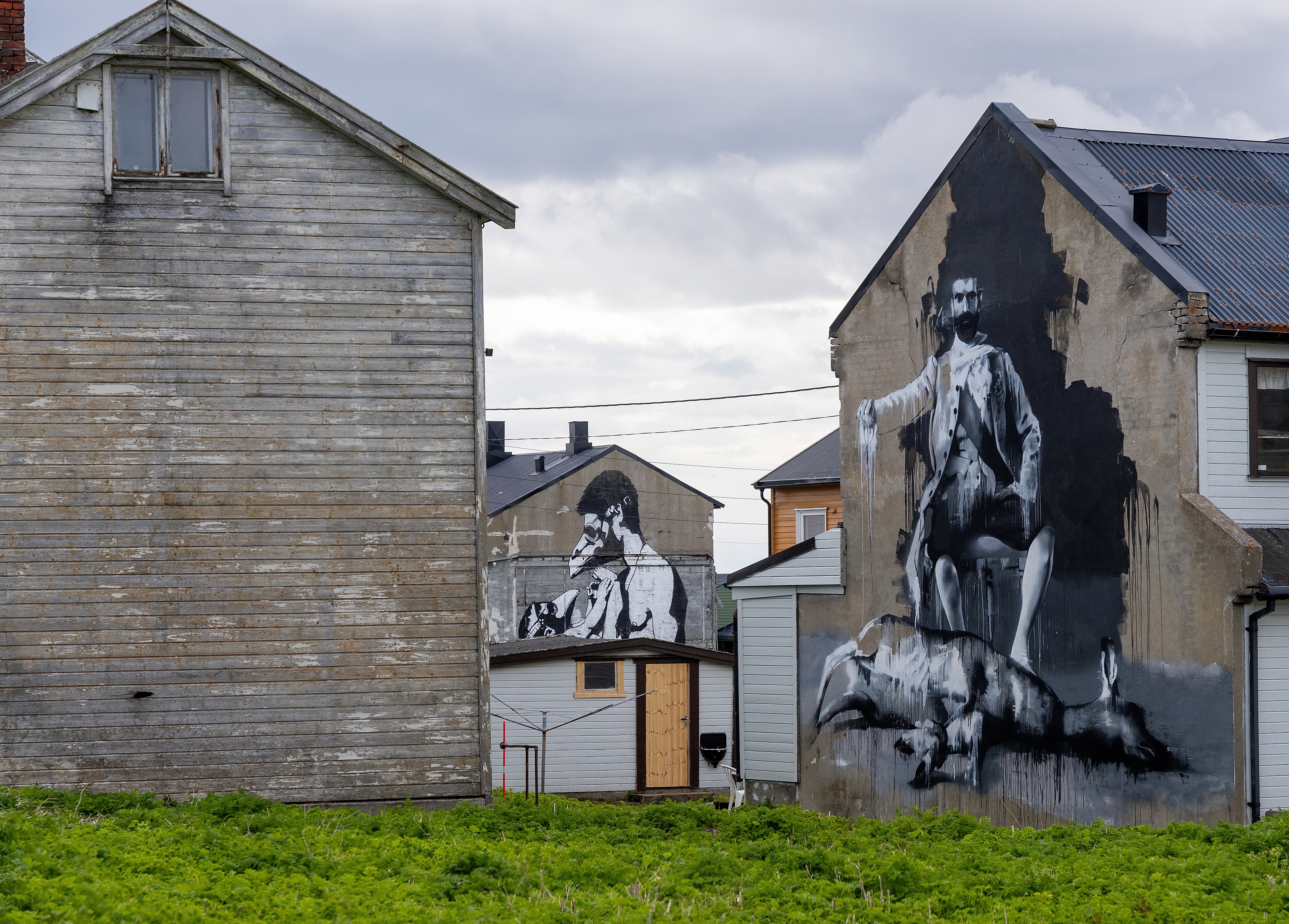 Street art in Vardø by Pøbel and Connor Harrington, Northern Norway