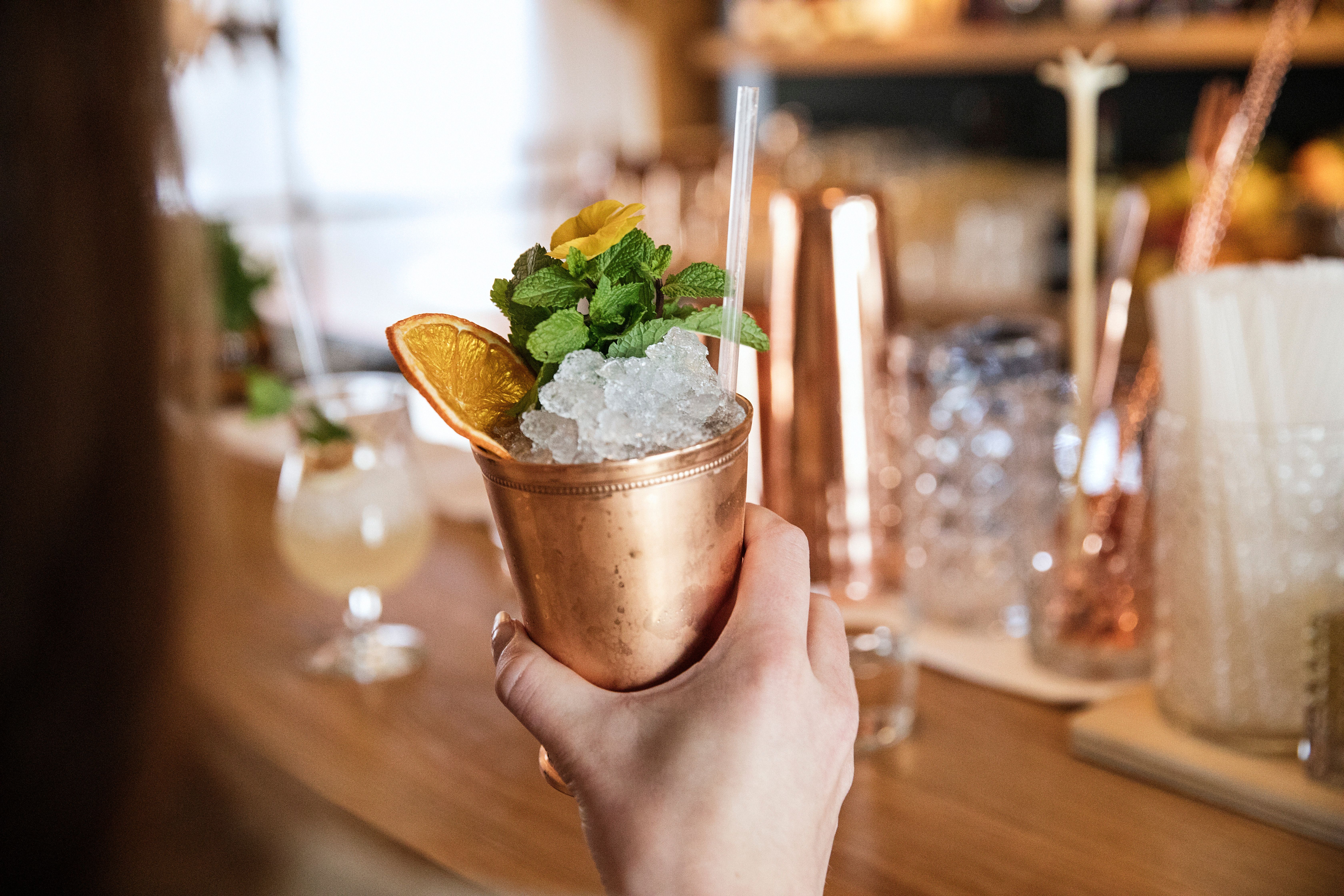 Drink at Bro restaurant, Ålesund, Fjord Norway