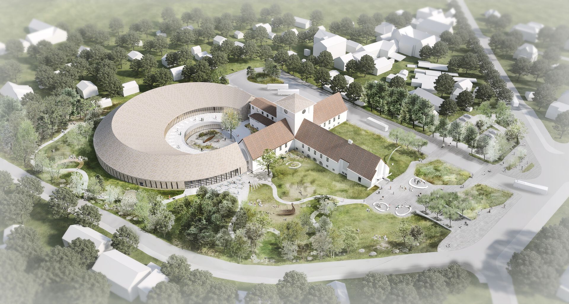 A birdseye view of the new Viking Museum at Bygdøy.