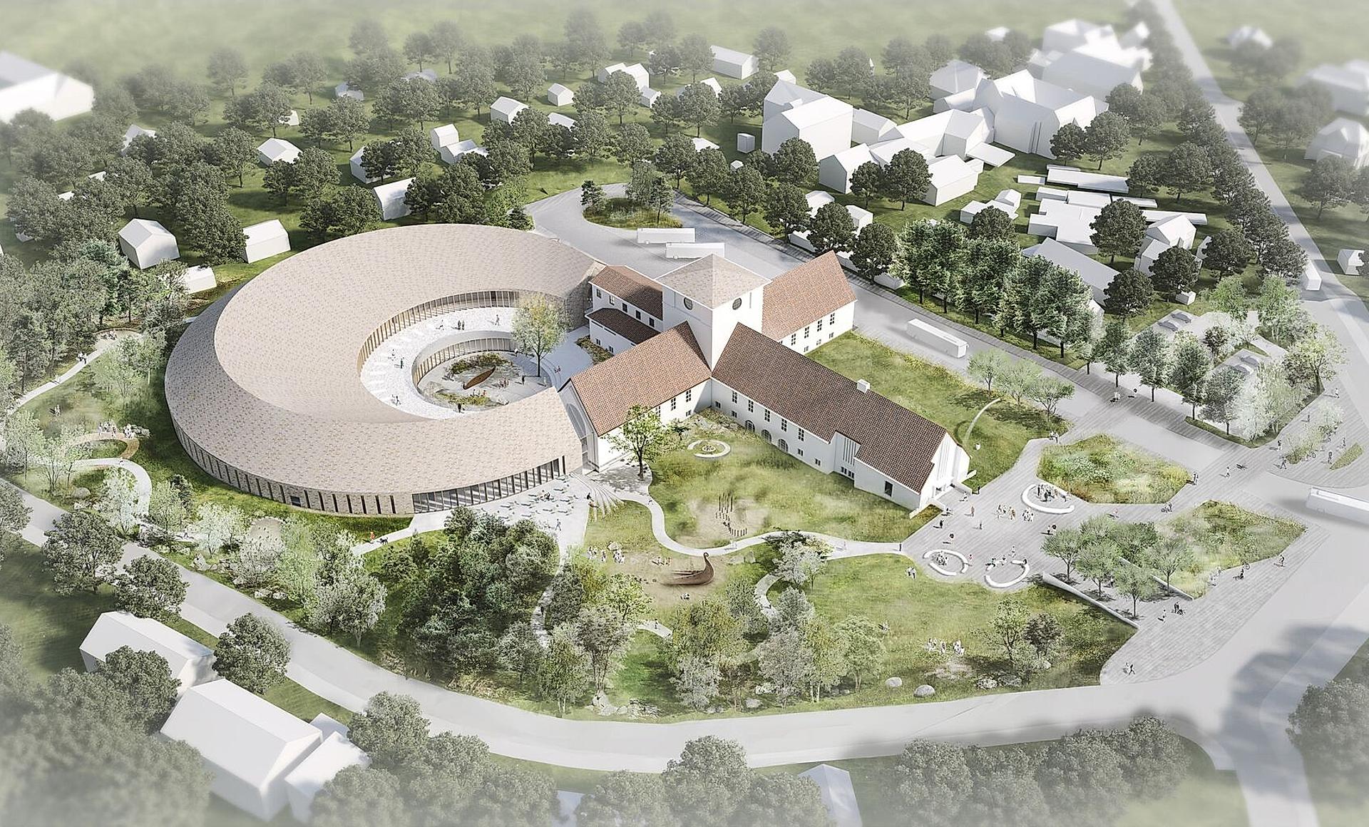 A birdseye view of the new Viking Museum at Bygdøy.