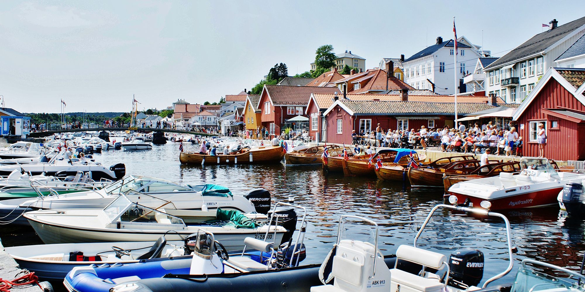 Boats in the harbour in Kragerø in Telemark in Eastern Norway