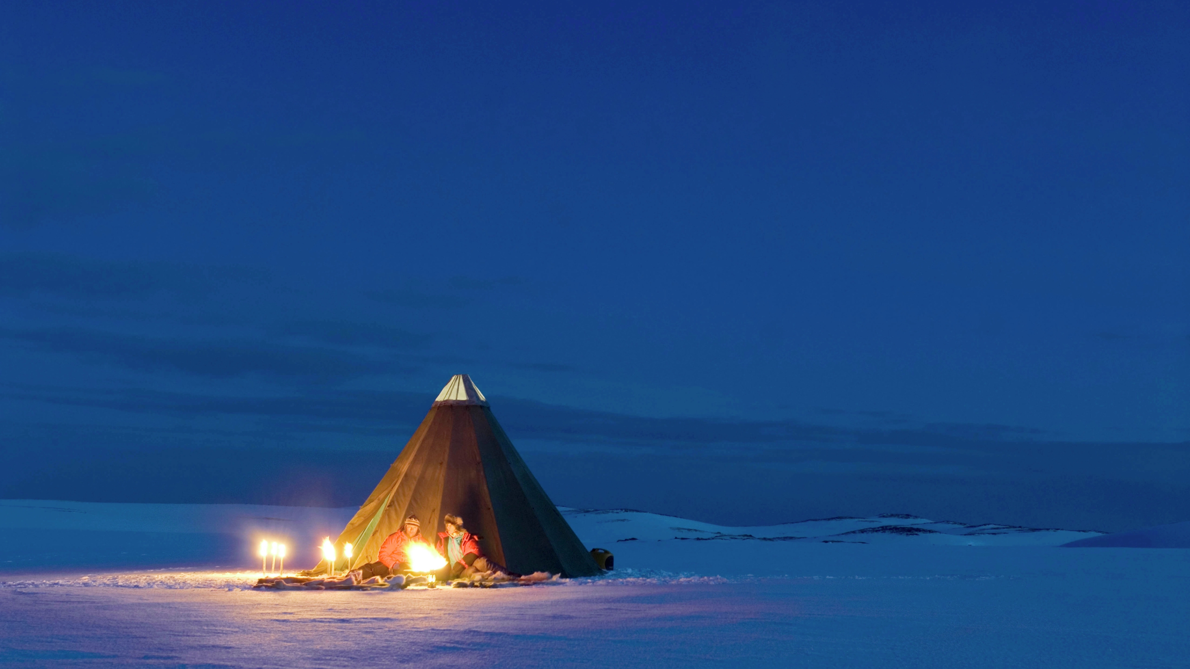 A lavvo in the snow at Finnmark mountain plateau.