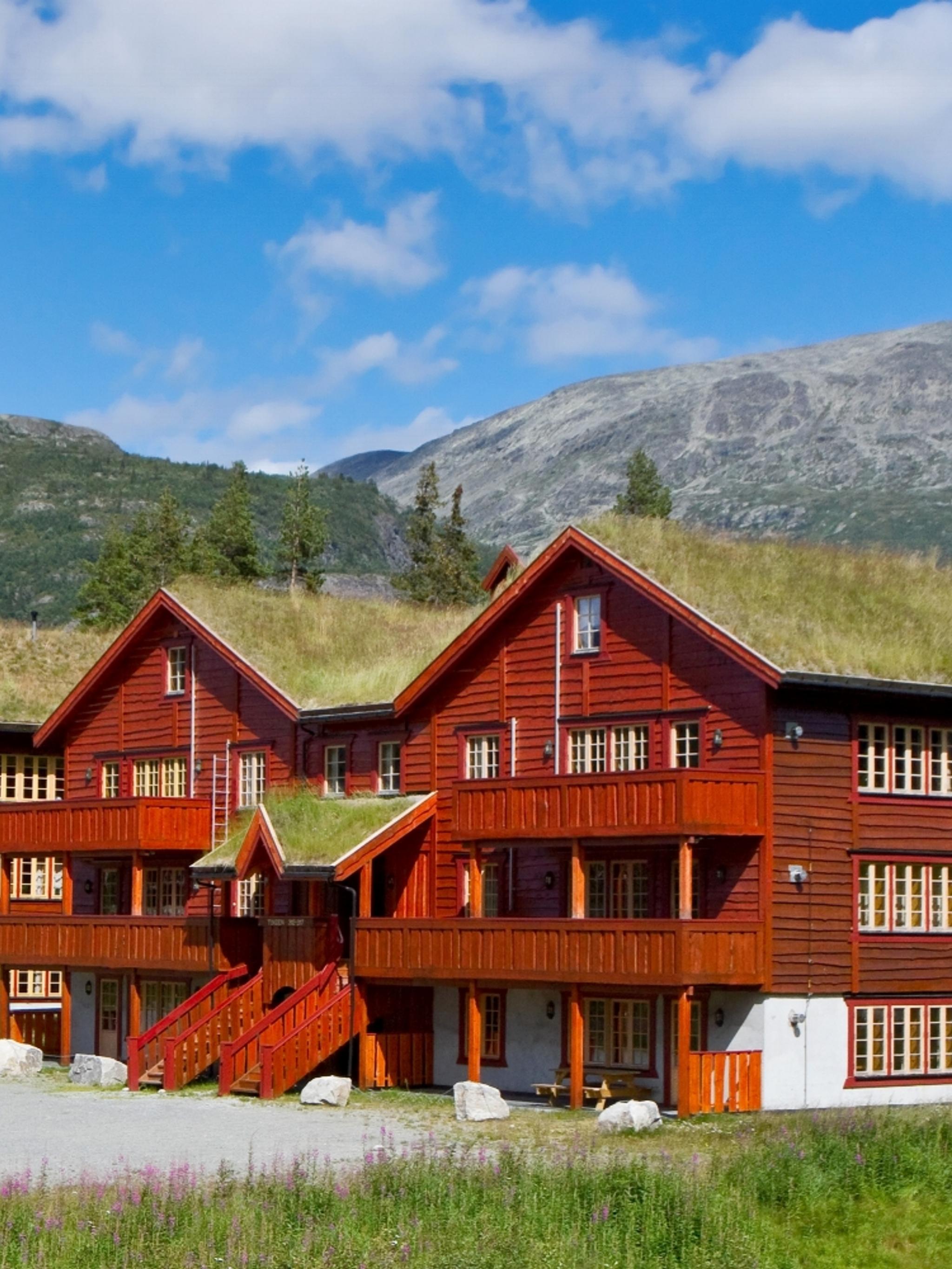 Apartment buildings in Hemsedal, Norway