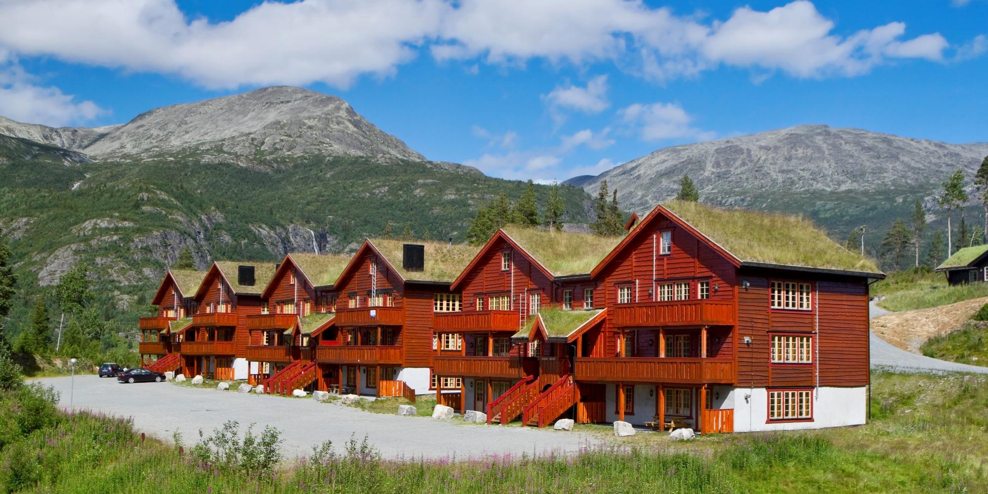 Apartment buildings in Hemsedal, Norway