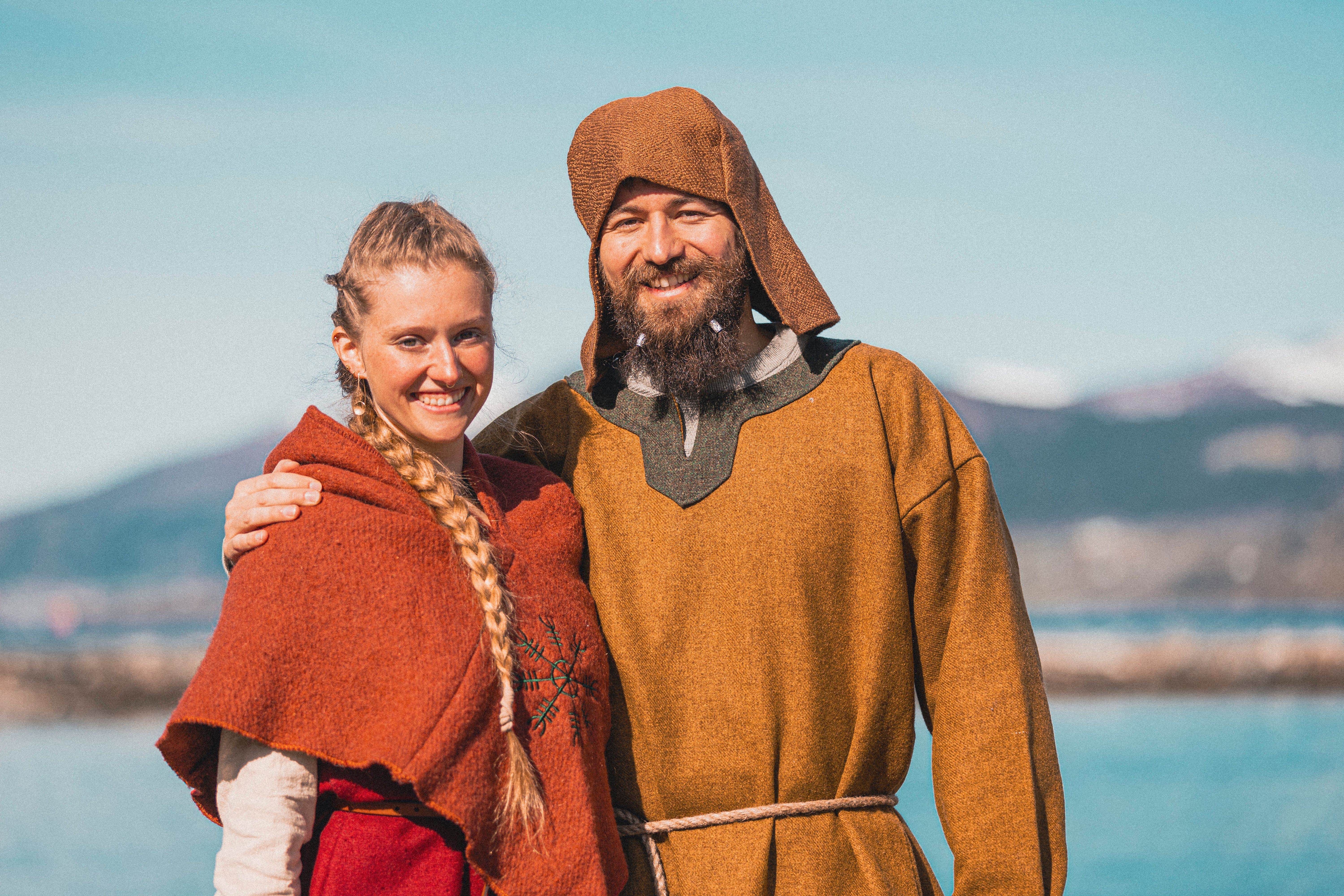Vikings at the The Myklebust Viking ship in Nordfjord