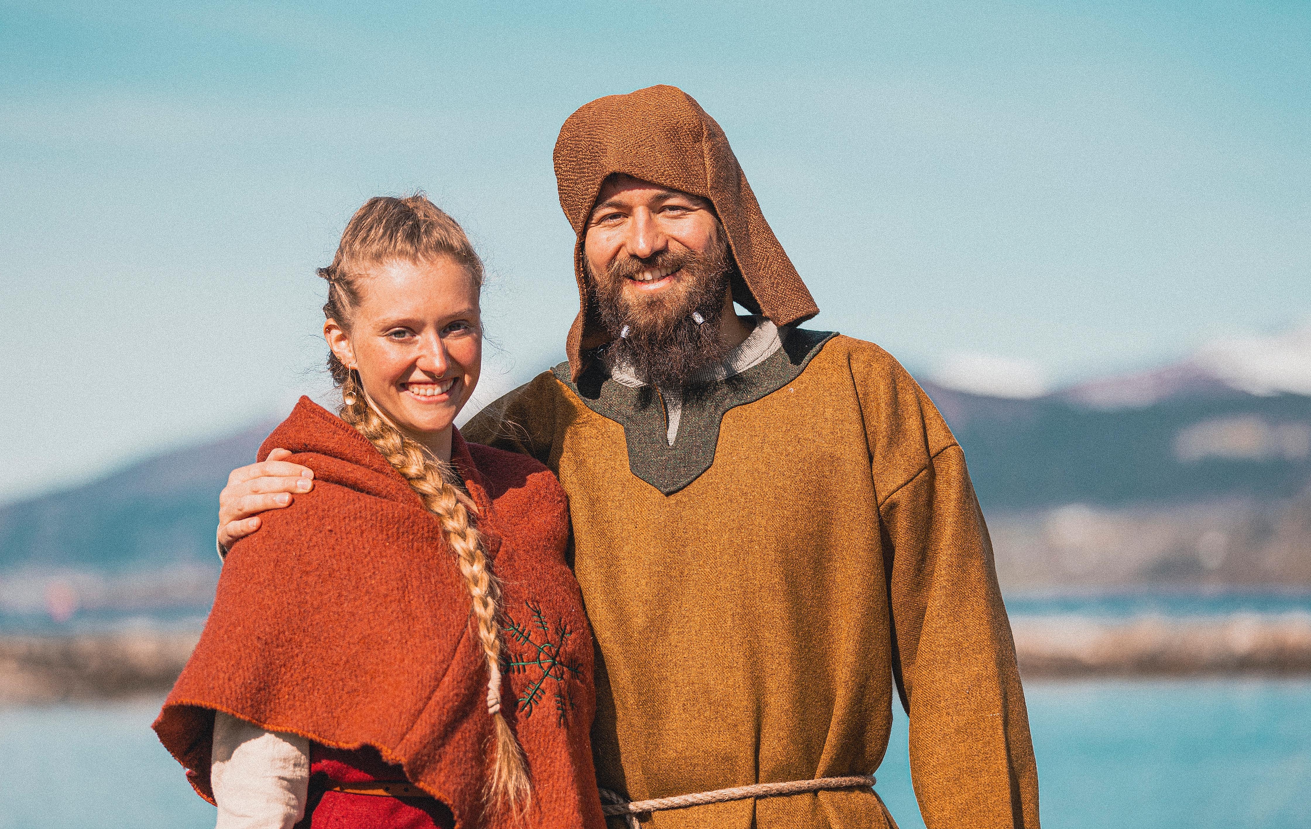 Vikings at the The Myklebust Viking ship in Nordfjord