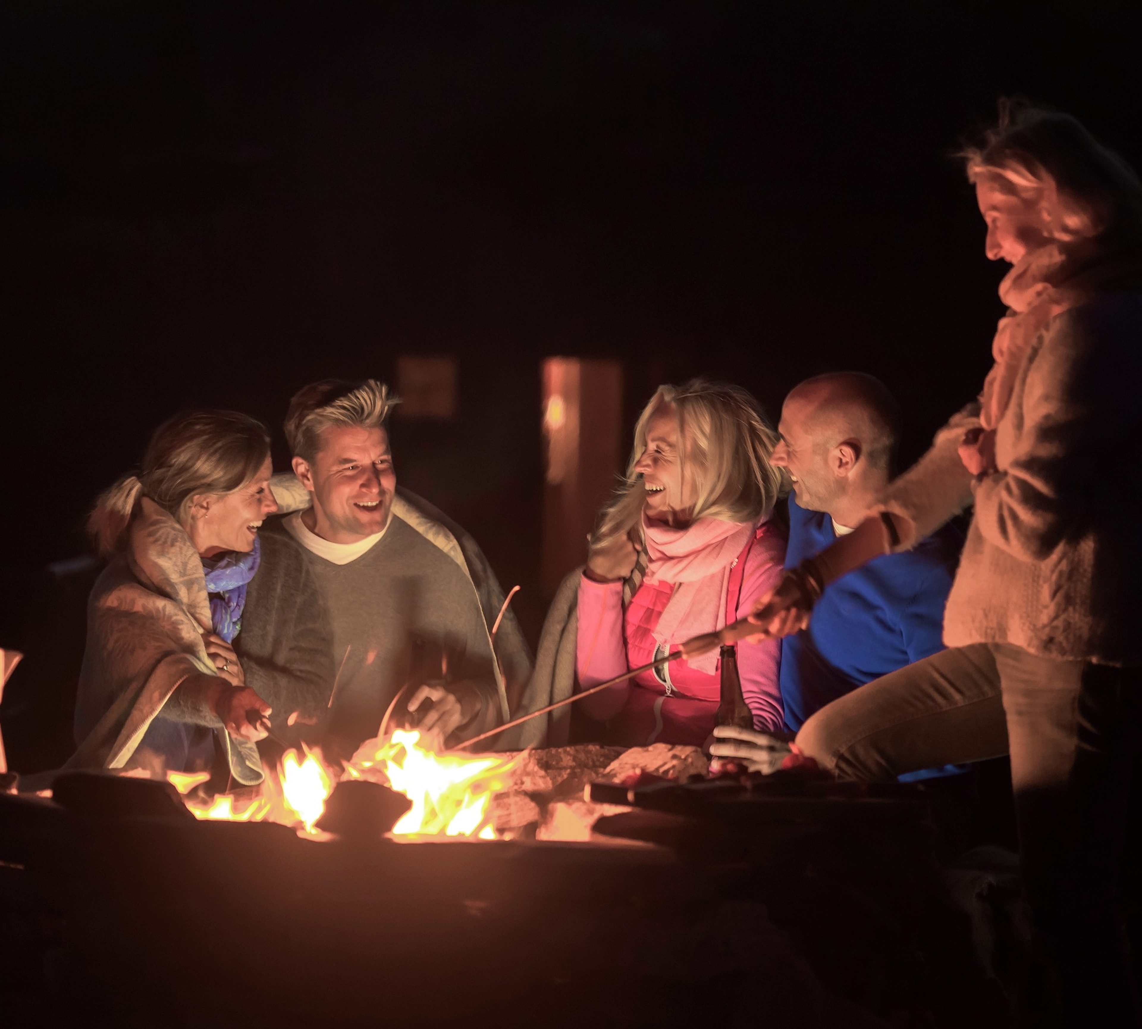 Cosy evening time by the fire