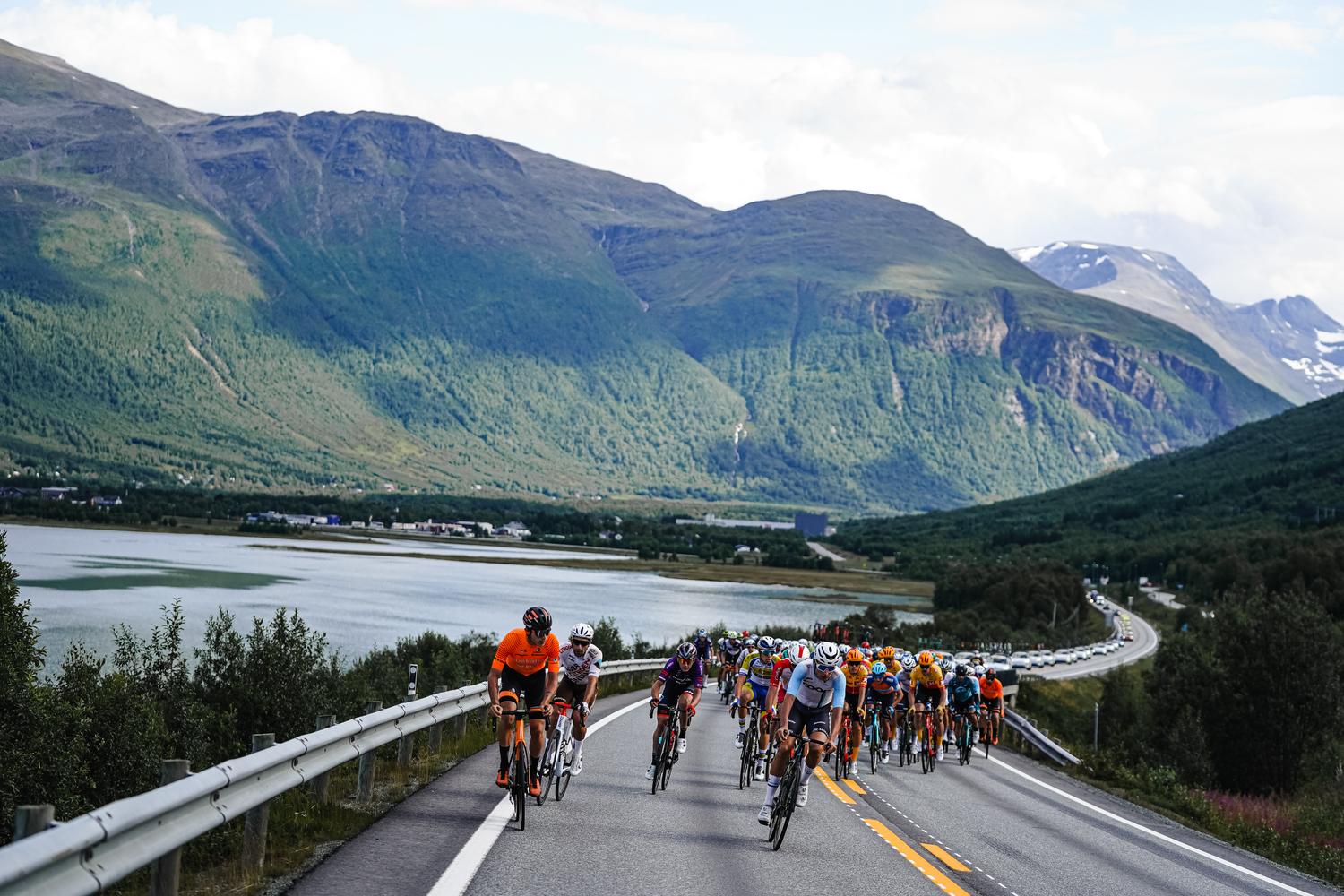 Cyclists competing in The Arctic Race