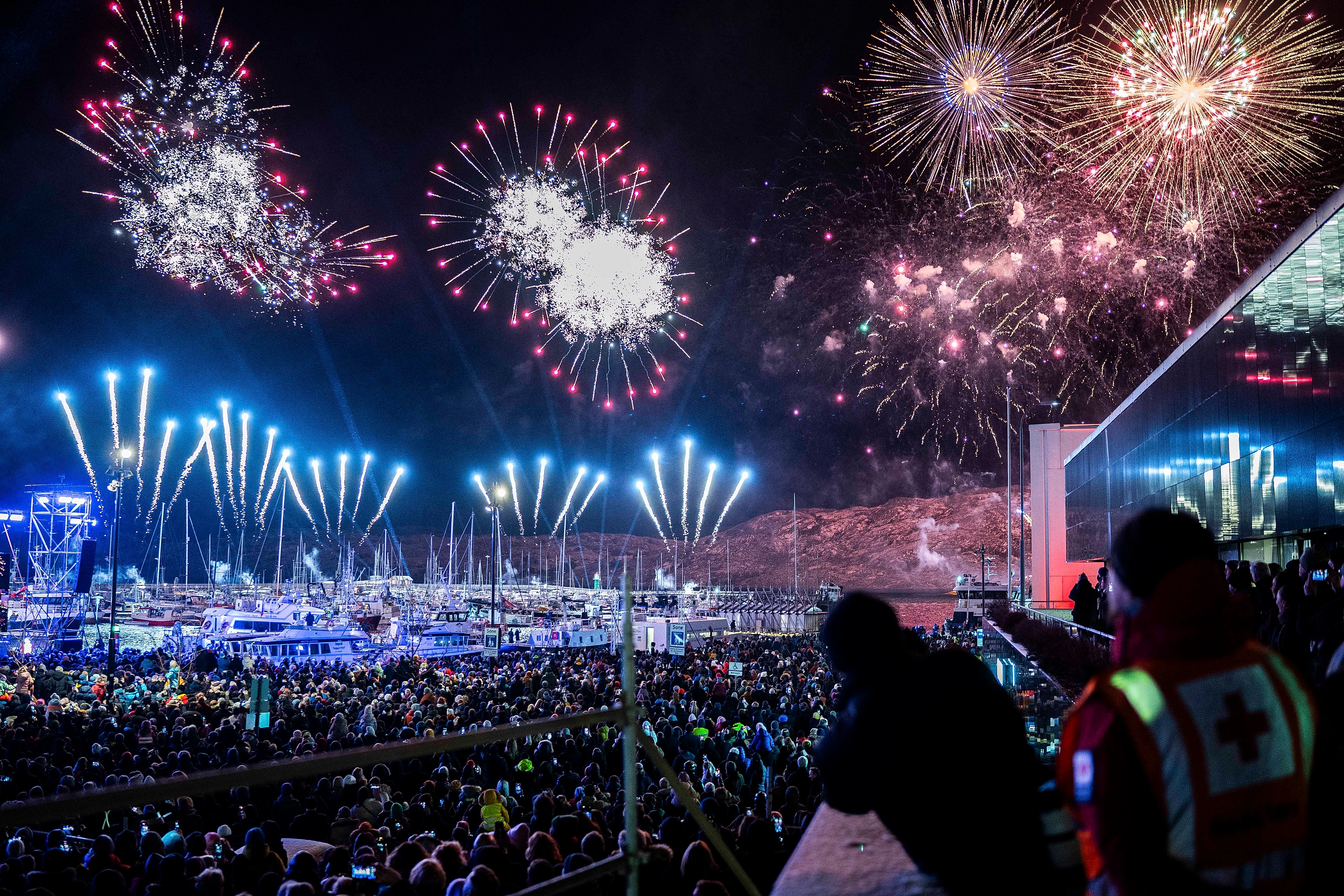 Fireworks over the dock at Bodø2024