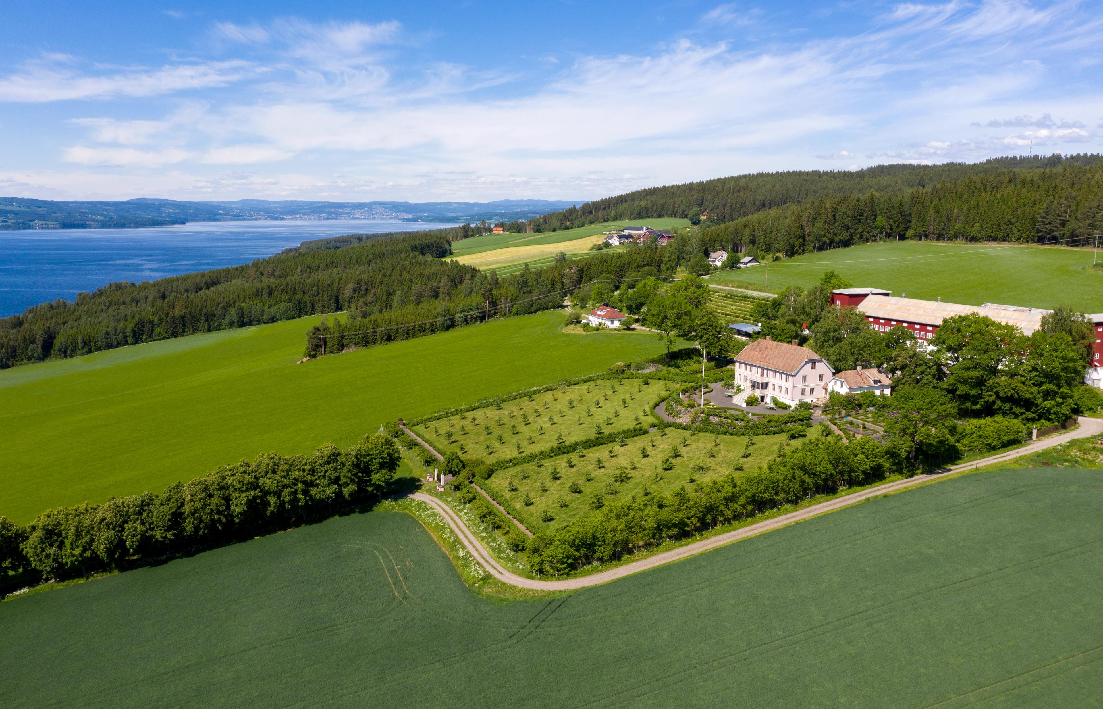 The Hovelsrud farm at Helgøya in the Hamar region, Eastern Norway